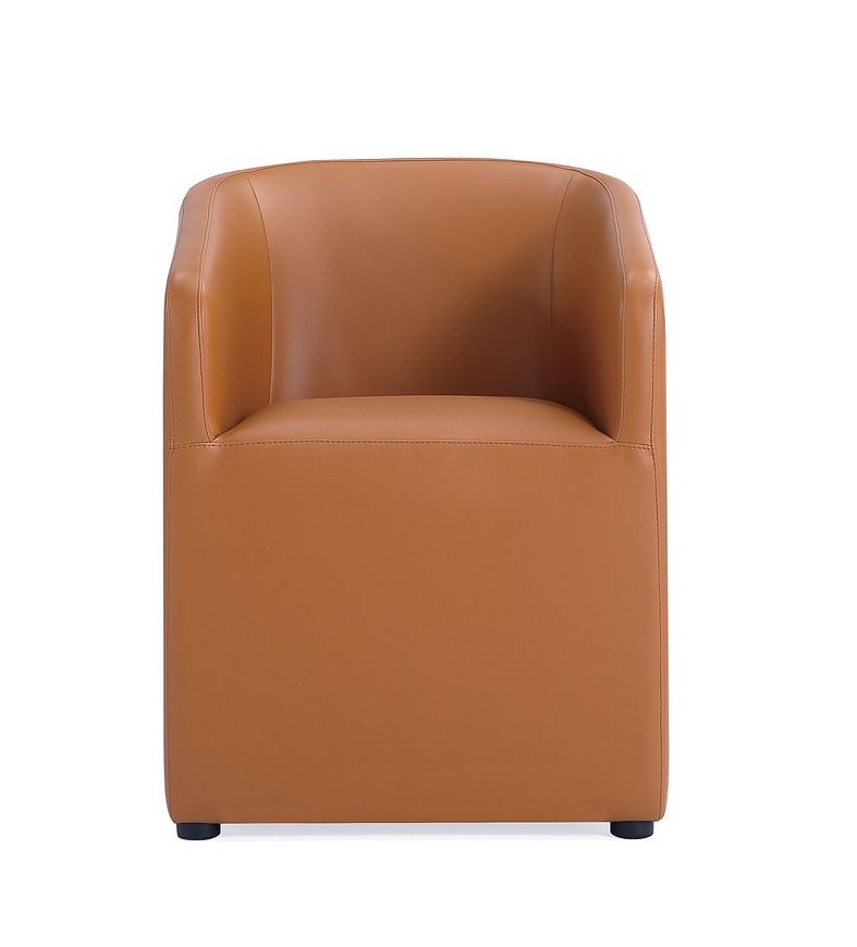 Anna Round Faux Leather Dining Armchair 