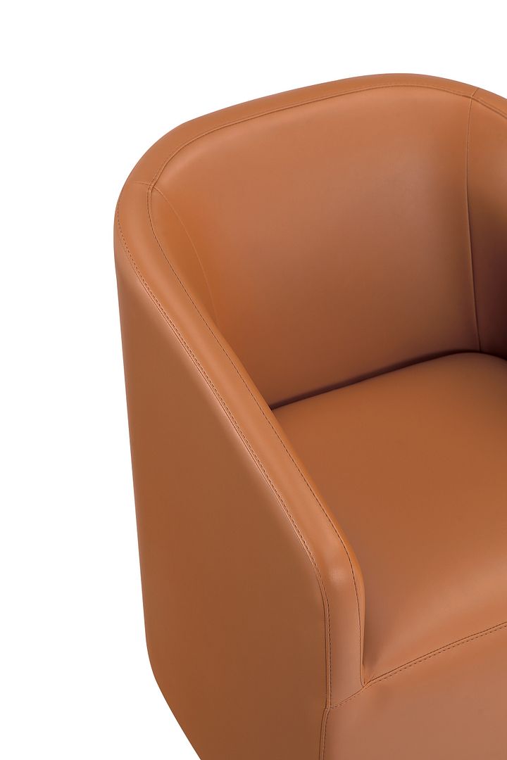 Anna Round Faux Leather Dining Armchair 