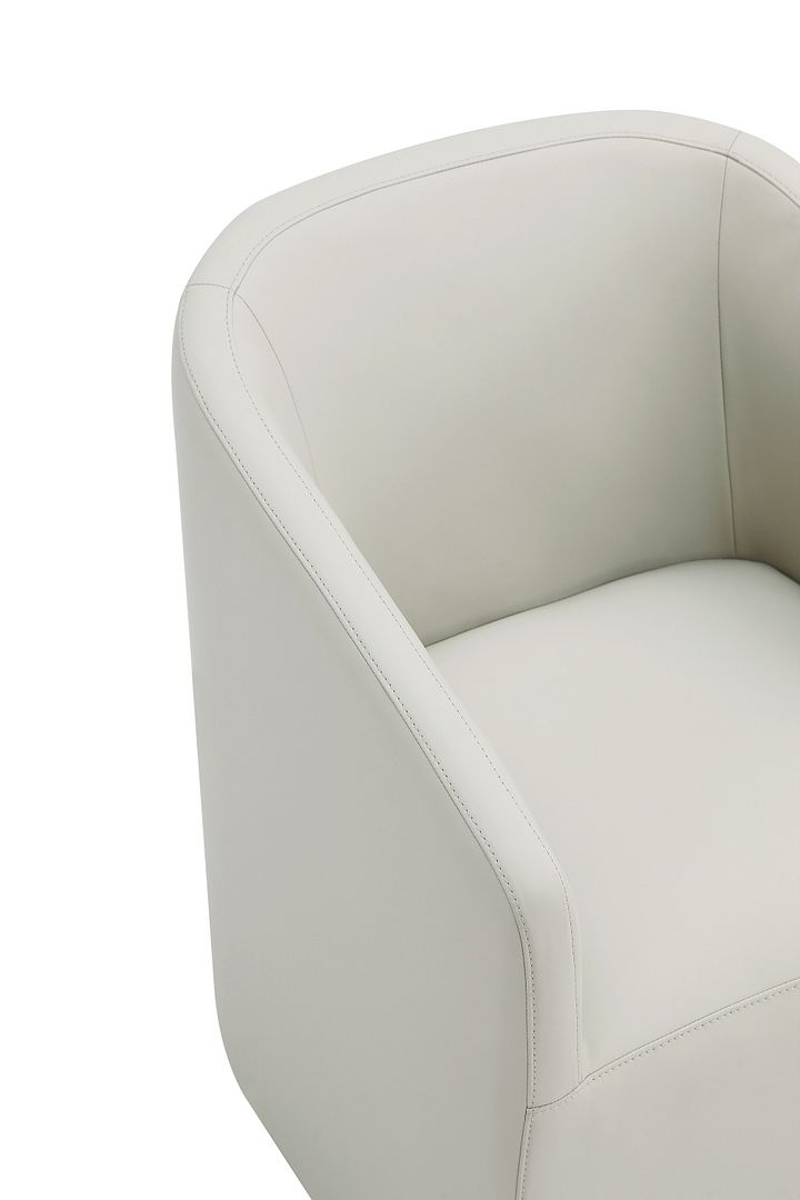 Anna Round Faux Leather Dining Armchair 