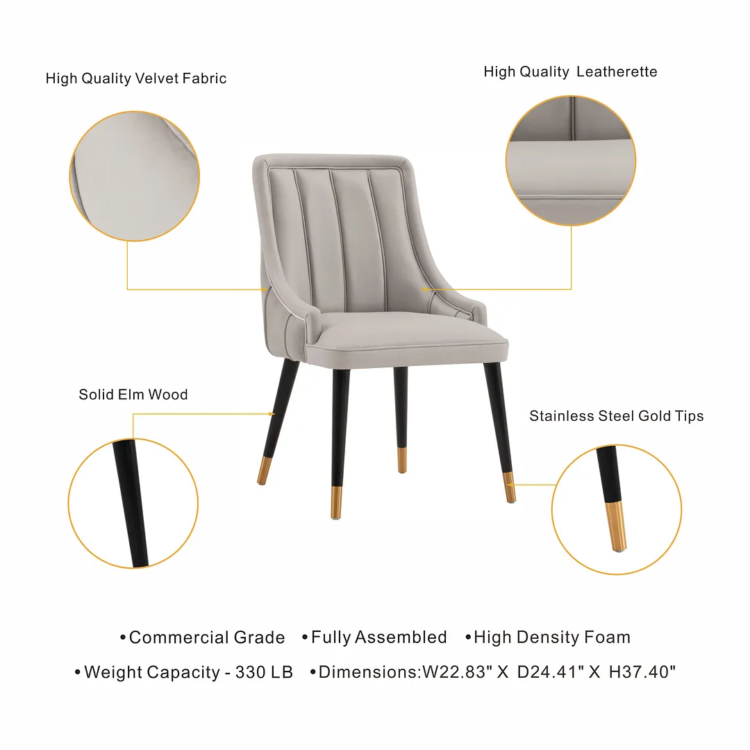 Eda Velvet/Leatherette Dining Chair 