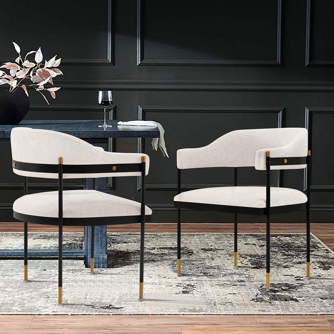 Lia Chenille Dining Armchair 