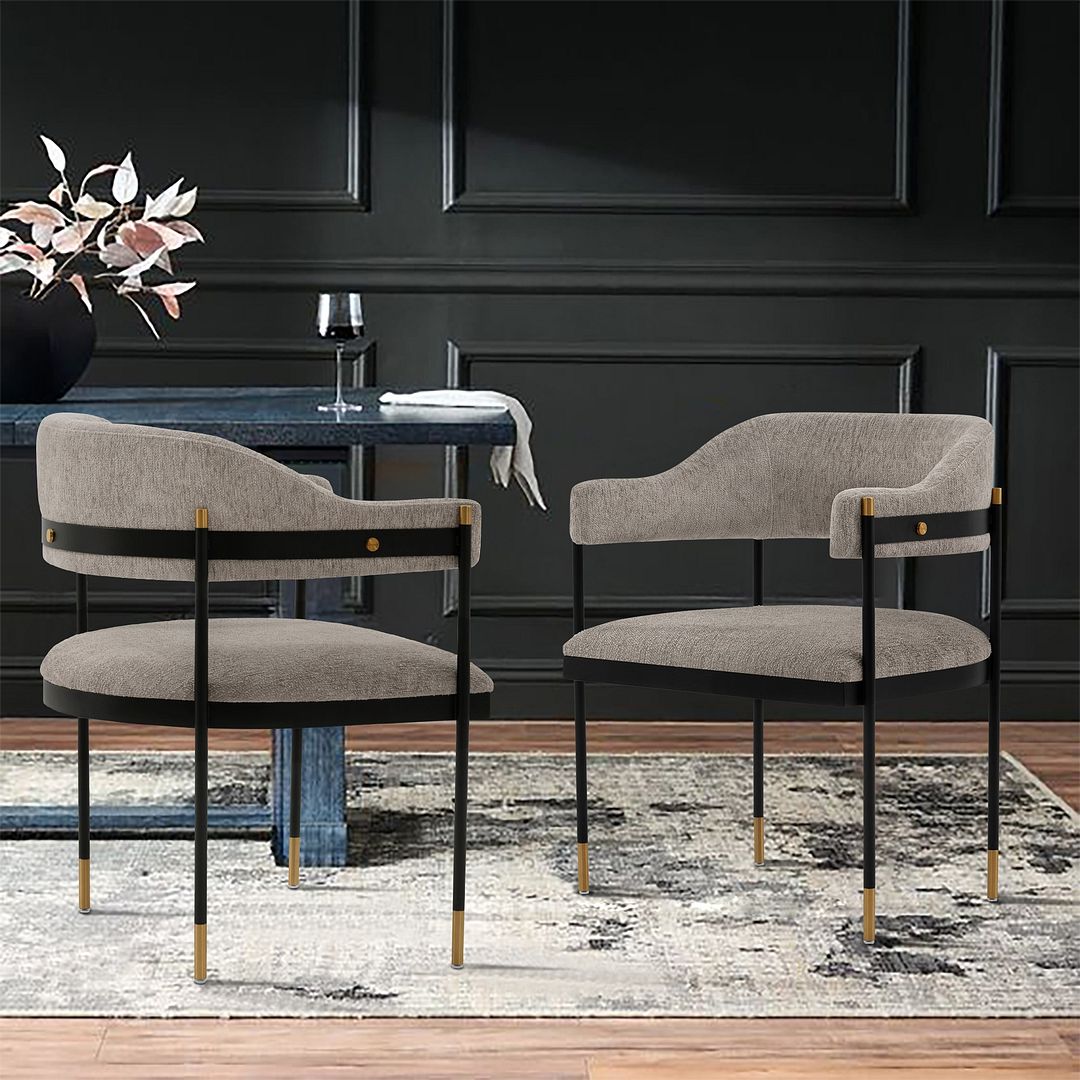 Lia Chenille Dining Armchair 