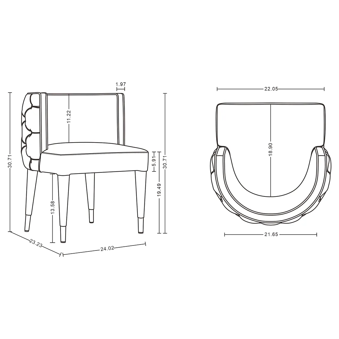 Manhattan Maya Tufted Velvet Dining Chair