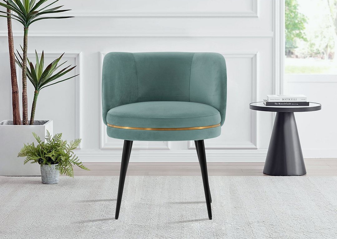 Kaya Pleated Velvet Dining Chair 