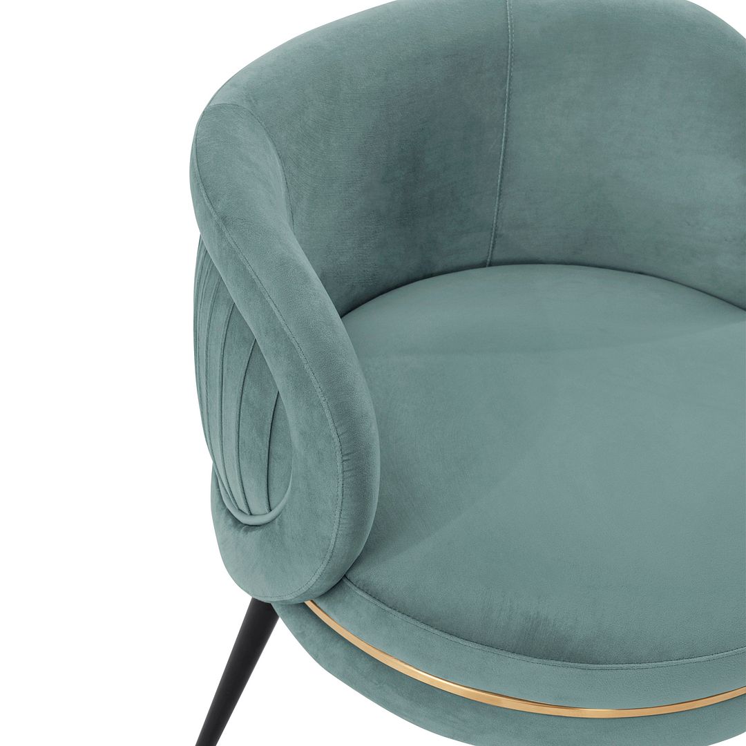 Kaya Pleated Velvet Dining Chair 