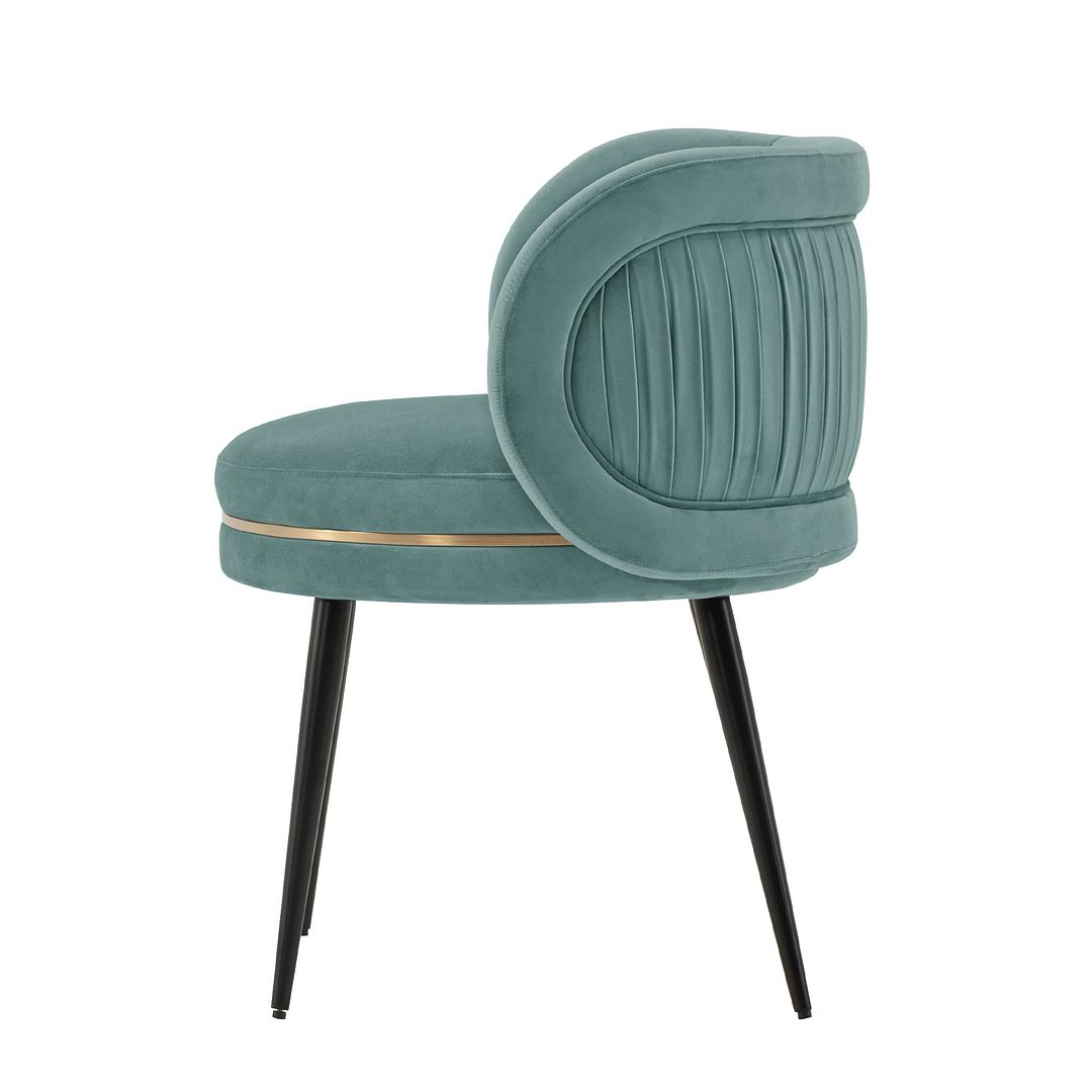 Kaya Pleated Velvet Dining Chair 