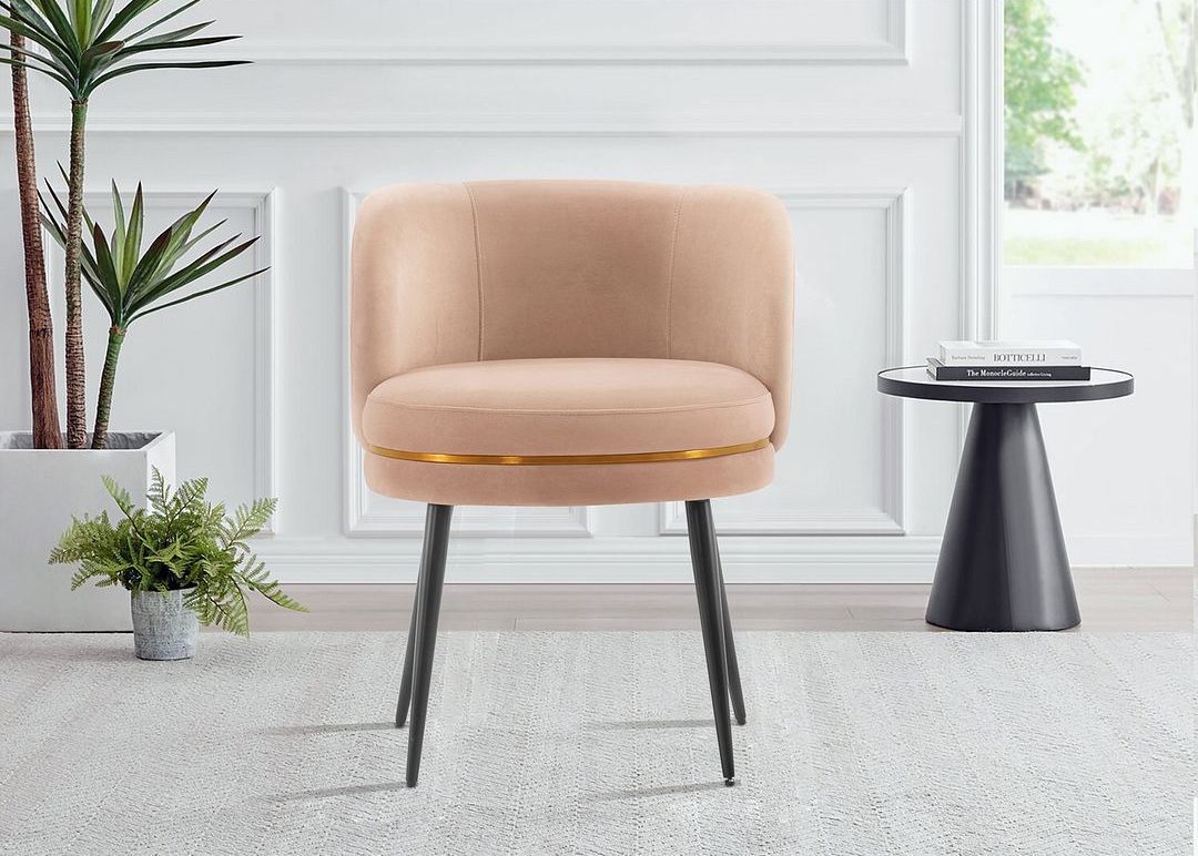 Kaya Pleated Velvet Dining Chair 