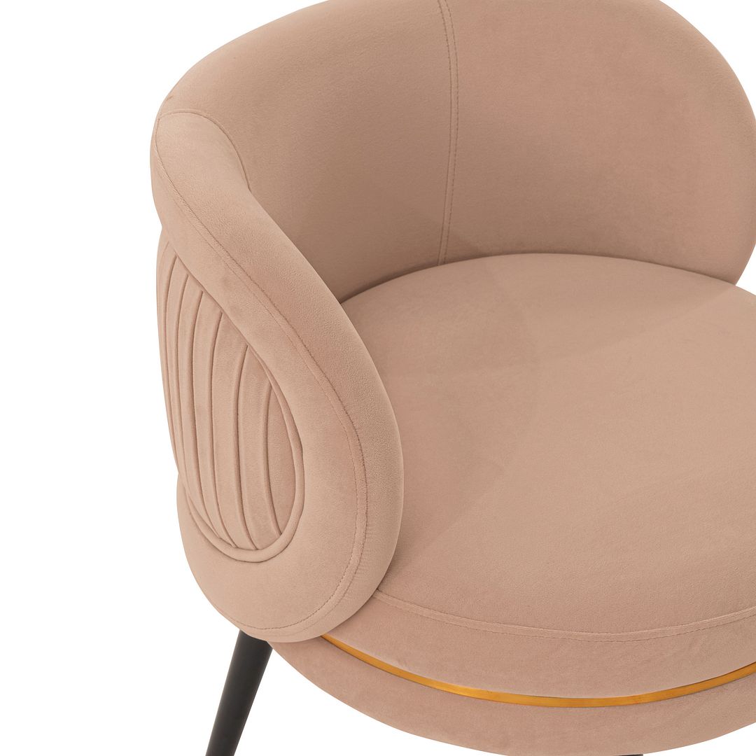 Kaya Pleated Velvet Dining Chair 