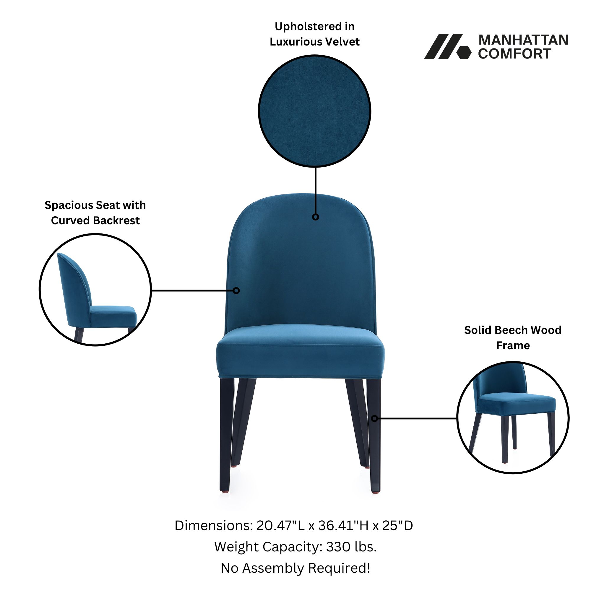 Hillman Velvet Upholstered Dining Chair