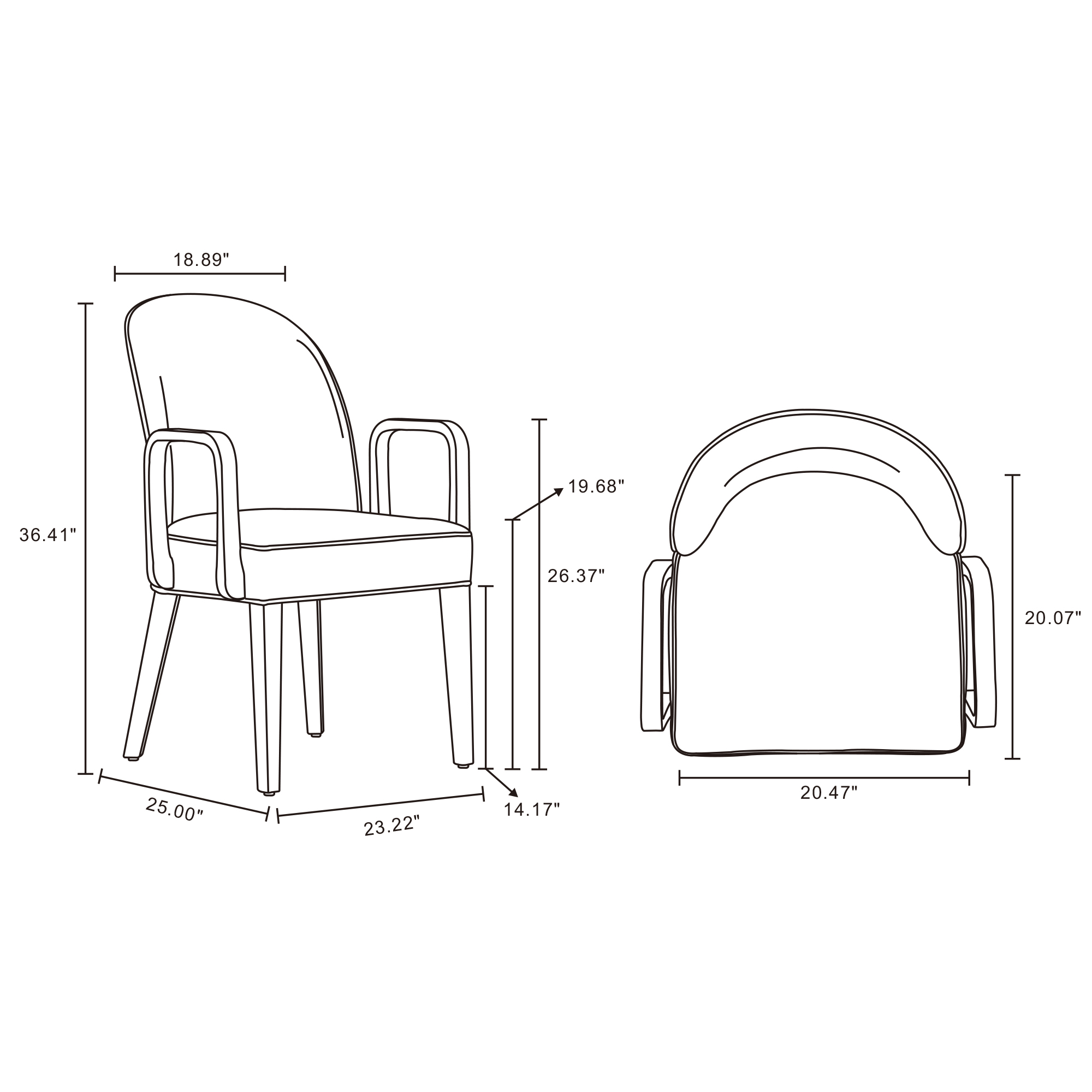 Hillman Upholstered Dining Arm Chair 