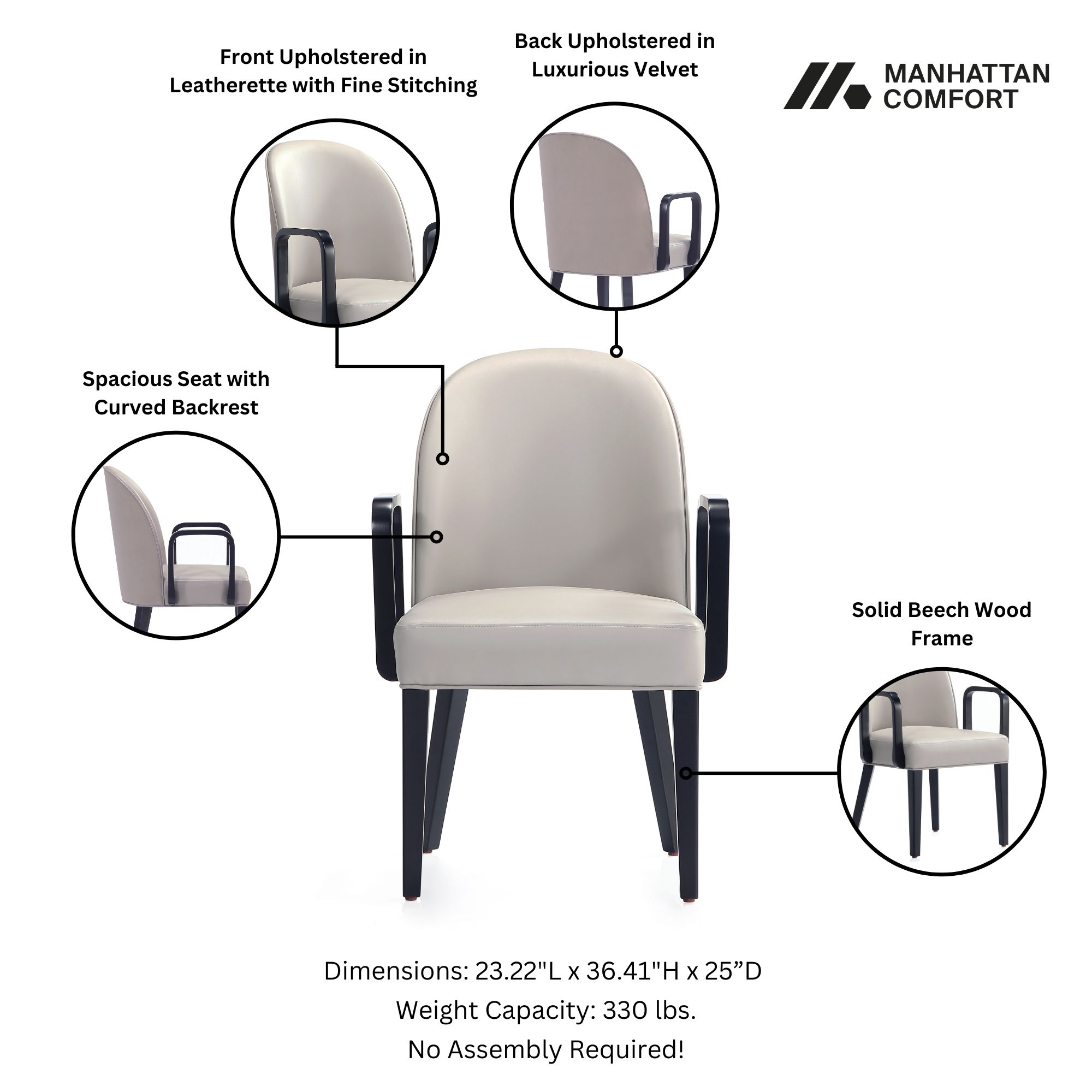 Hillman Upholstered Dining Arm Chair 
