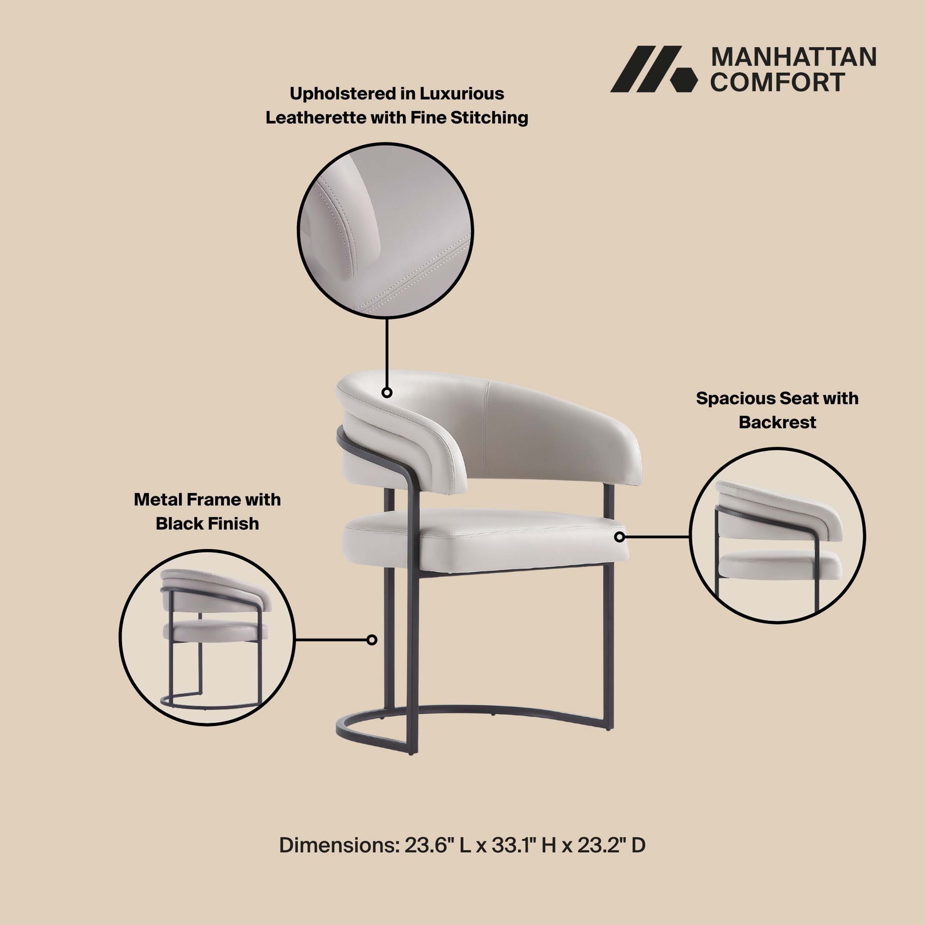 Augusta Leatherette Upholstered Dining Chair 