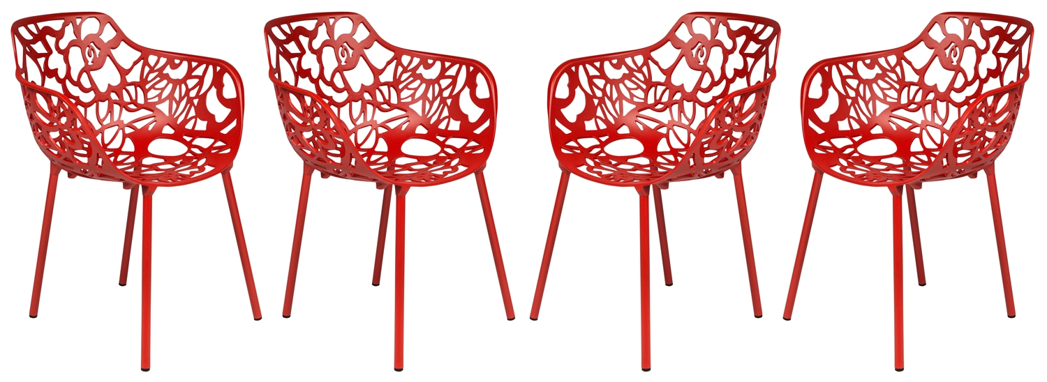 Devon Outdoor Aluminum Dining Arm Chair (Set of 4)