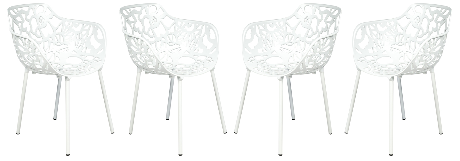 Devon Outdoor Aluminum Dining Arm Chair (Set of 4)