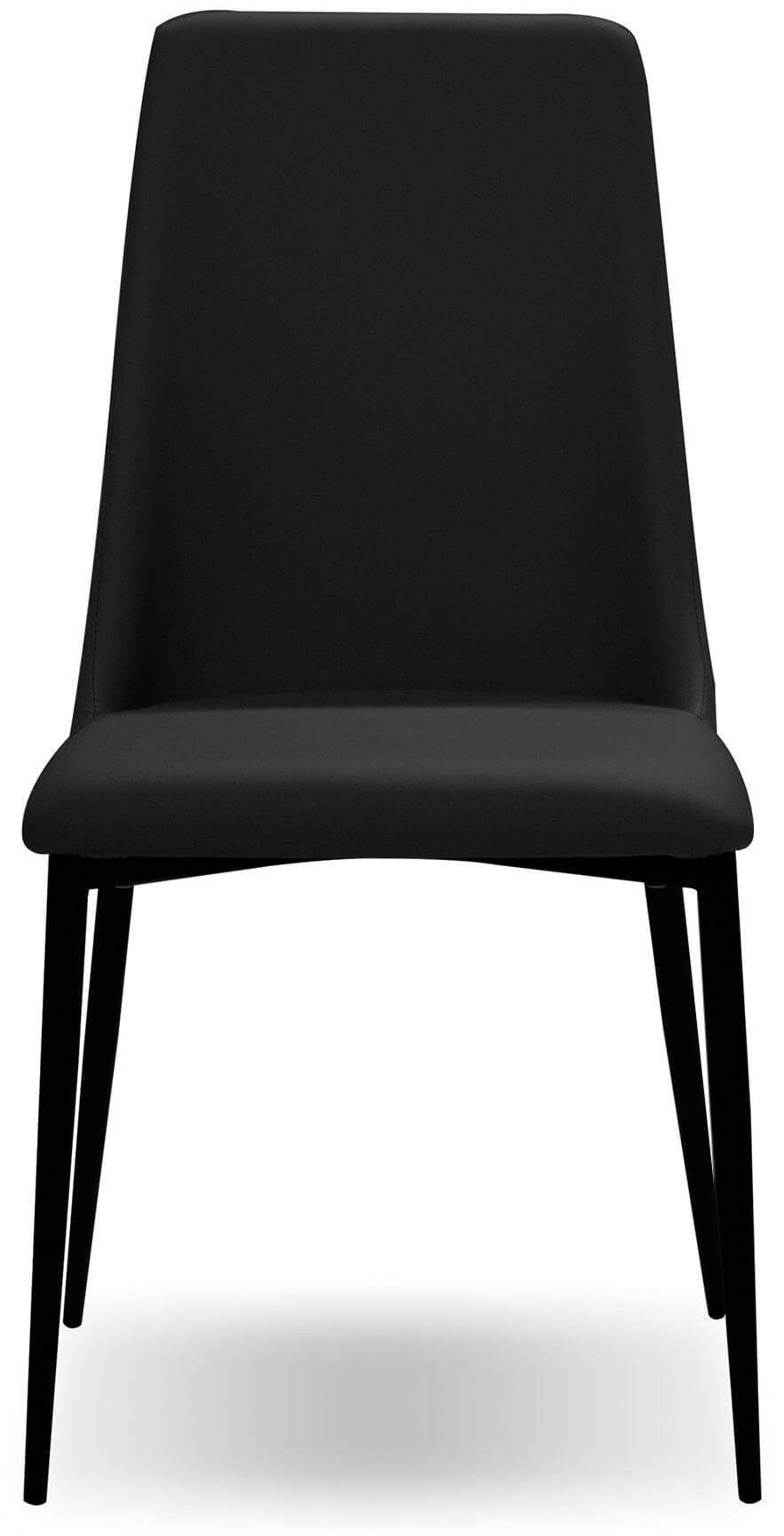 Seville Letherette Dining Chair w/ Matte Black Legs