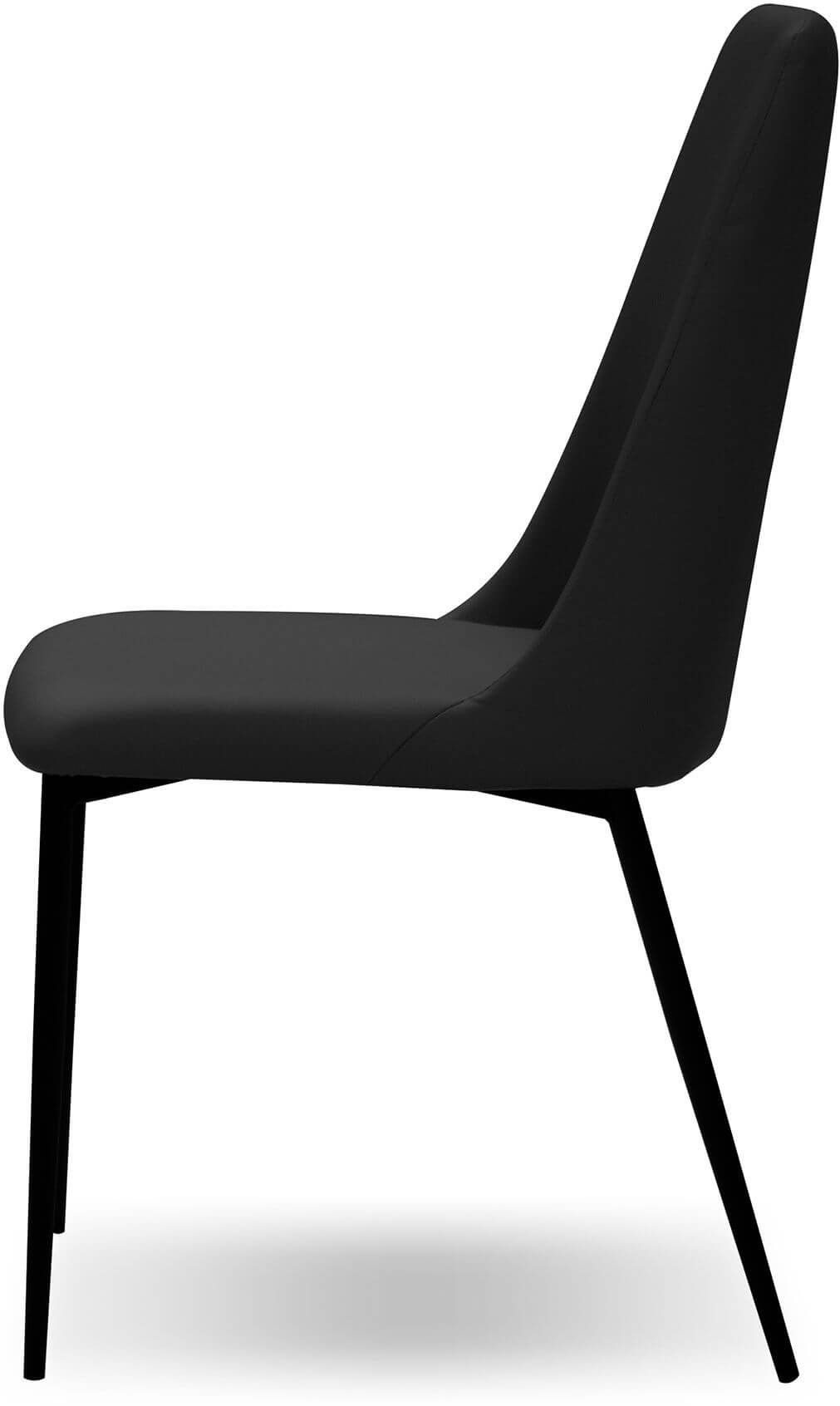 Seville Letherette Dining Chair w/ Matte Black Legs