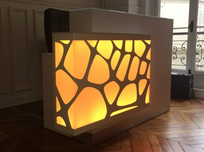 ORGANIC Small Straight Reception Desk w/RGB Light