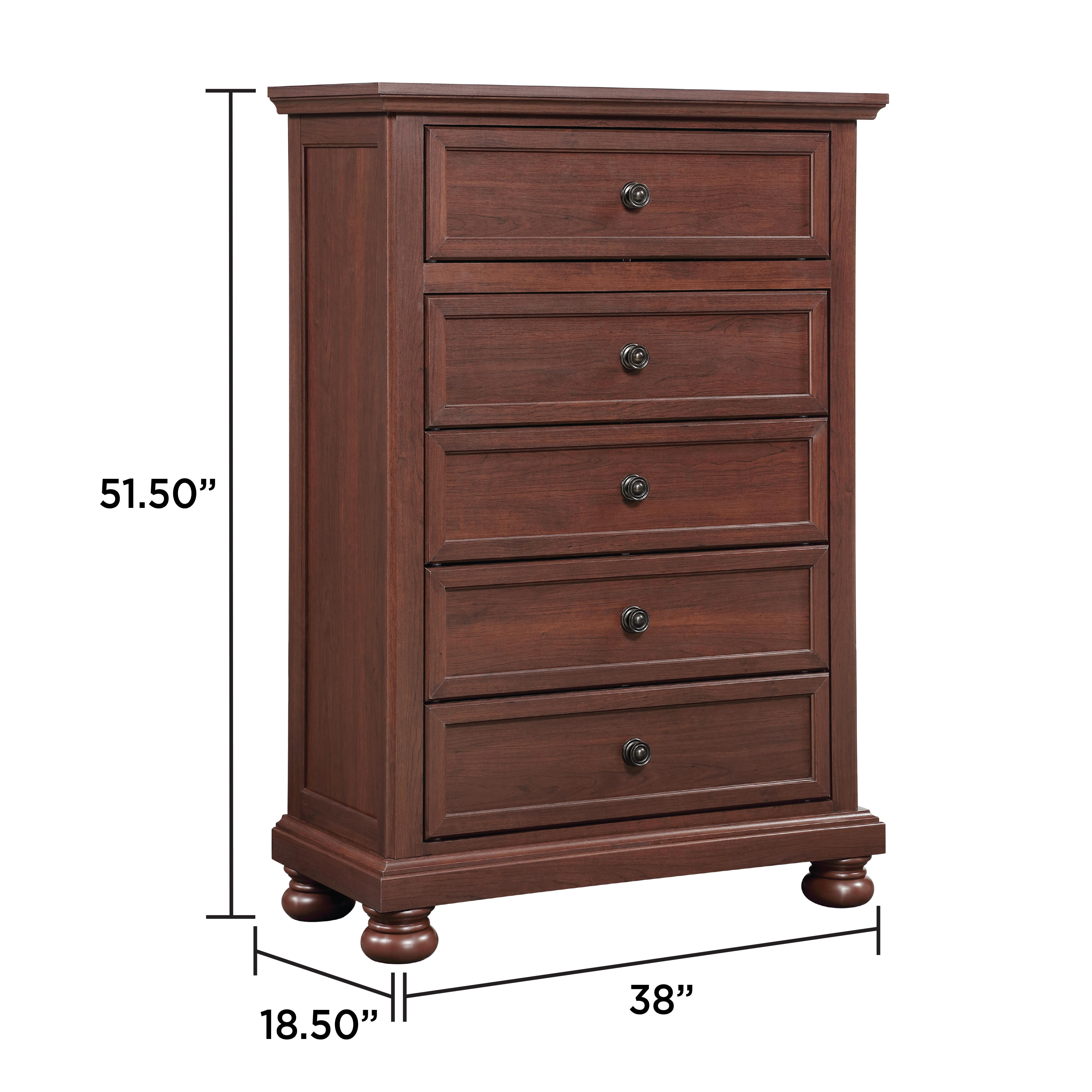 Boston 5-Drawer Wood Veneer Chest