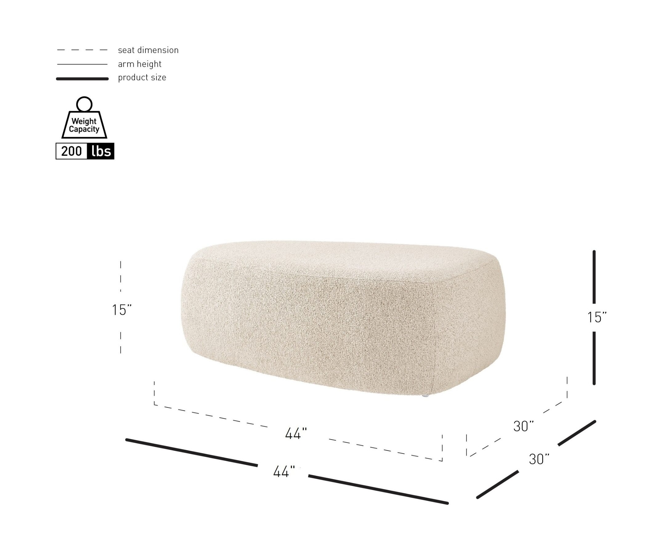 Carlese Boucle Big Ottoman