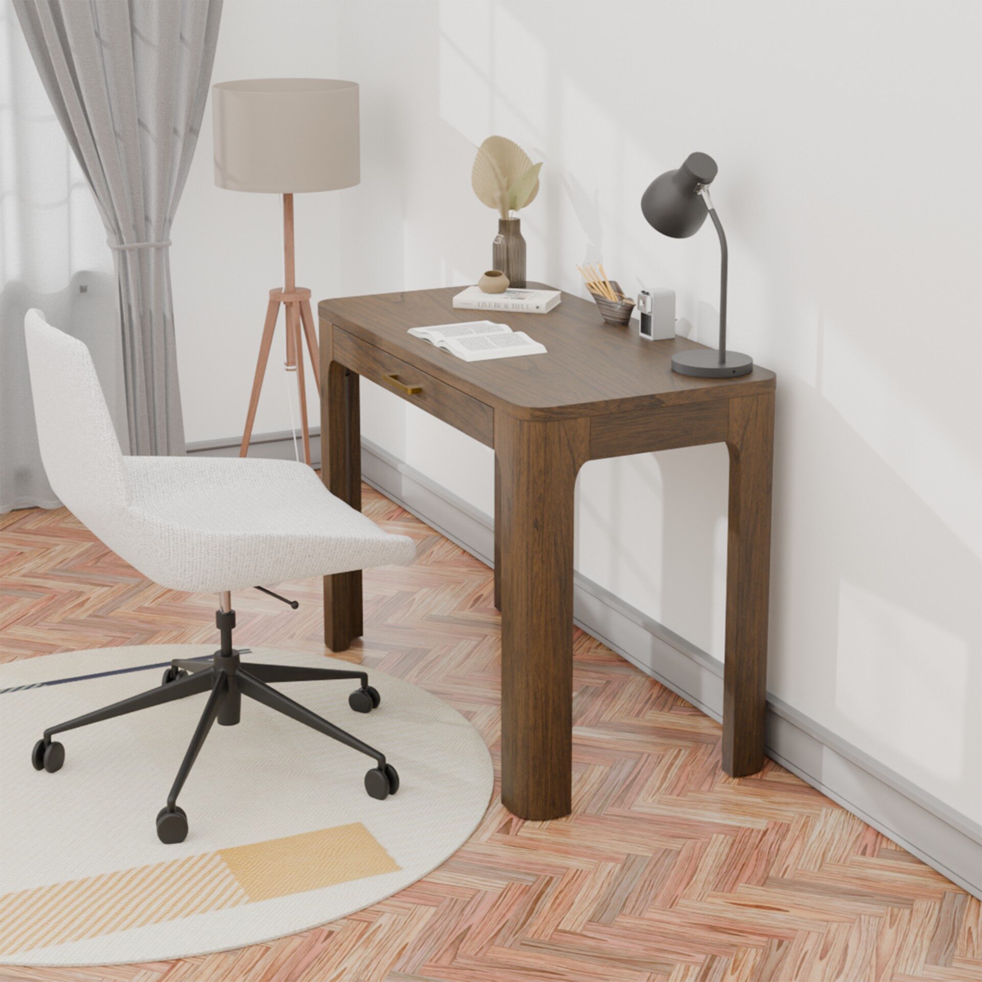Trevin 40-inch Small 1-Drawer Wood Veneer Desk