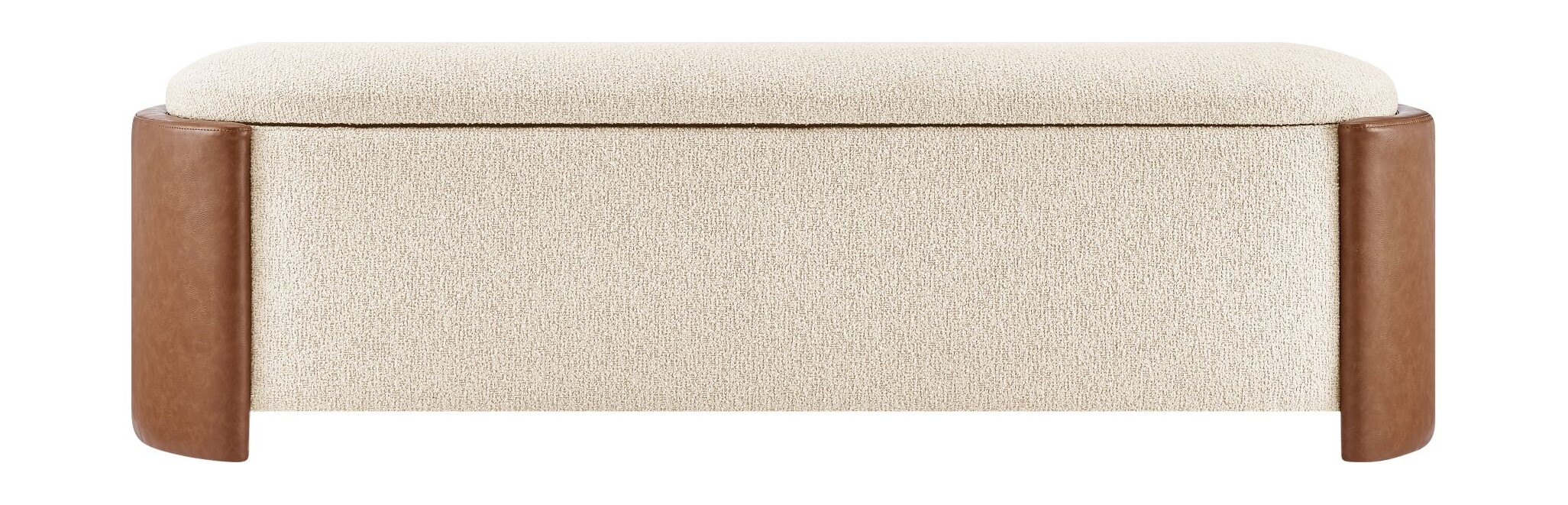 Alyssa Boucle & Faux Leather Storage Bench