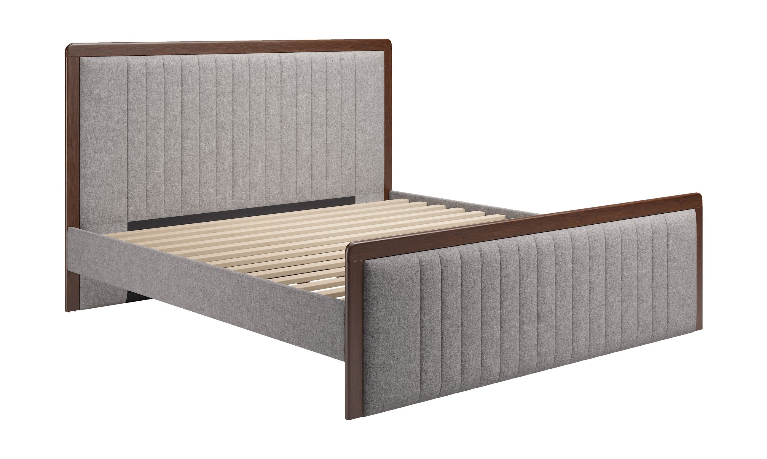Somune King Size Bed with Fabric Upholstered Headboard