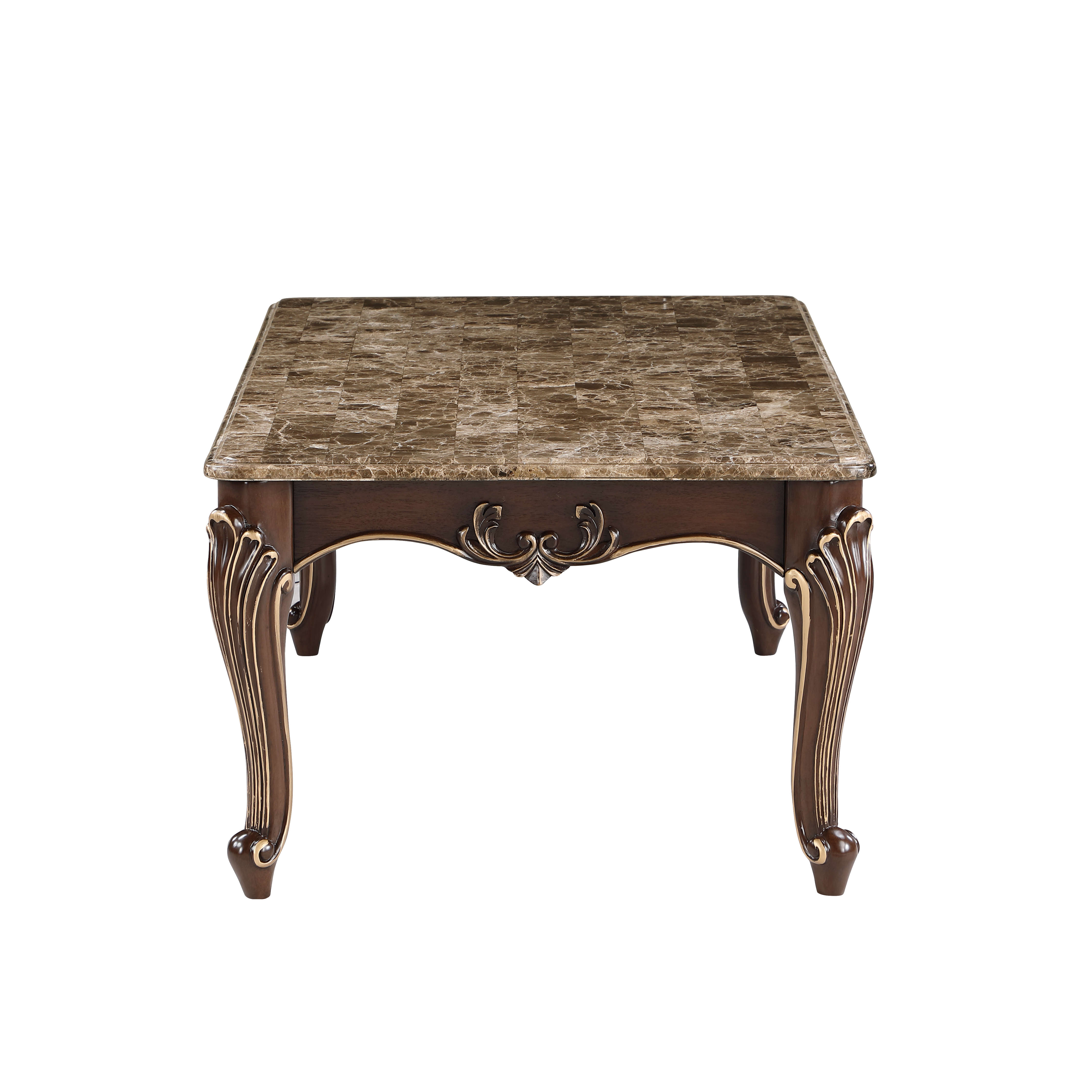Lotus Rectangle Faux Marble Top Coffee Table
