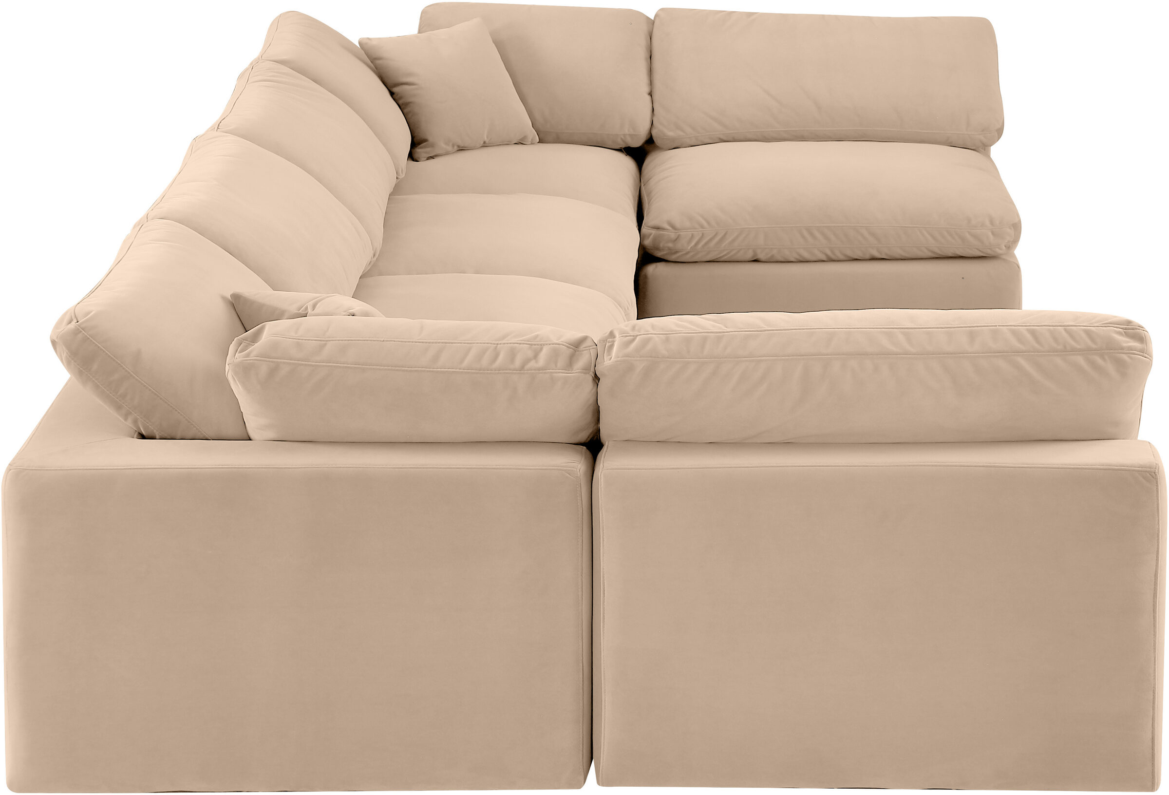 Comfy 158-inch Velvet 6-Piece Modular U-Shape Sectional, Composition 2