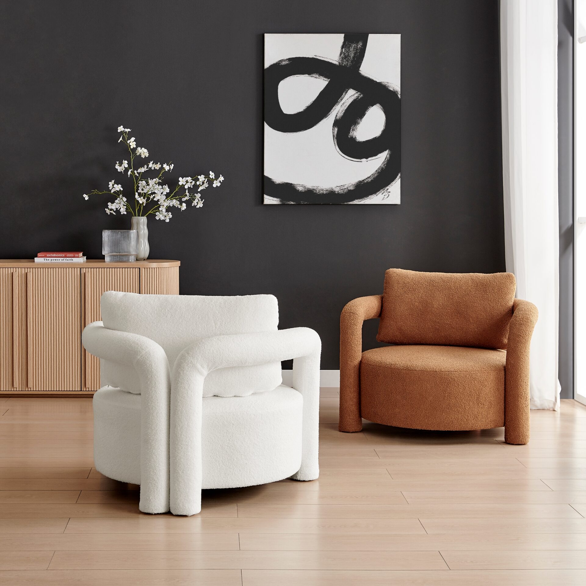 Maisie Faux Shearling Accent Arm Chair