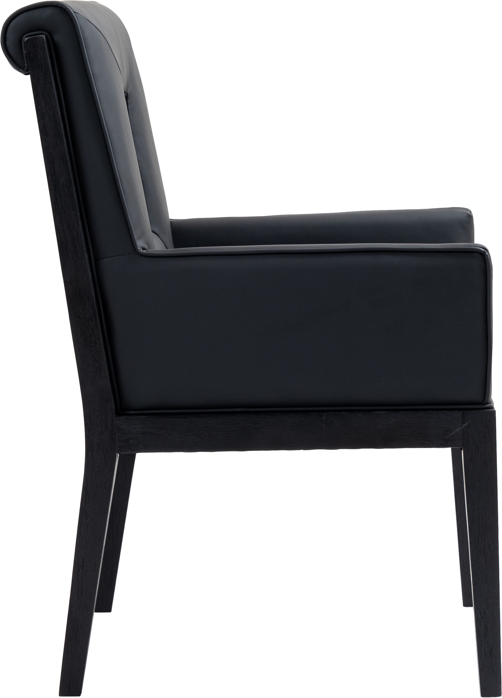 Gwendolyn Vegan Leather Chair with Black Wood Base