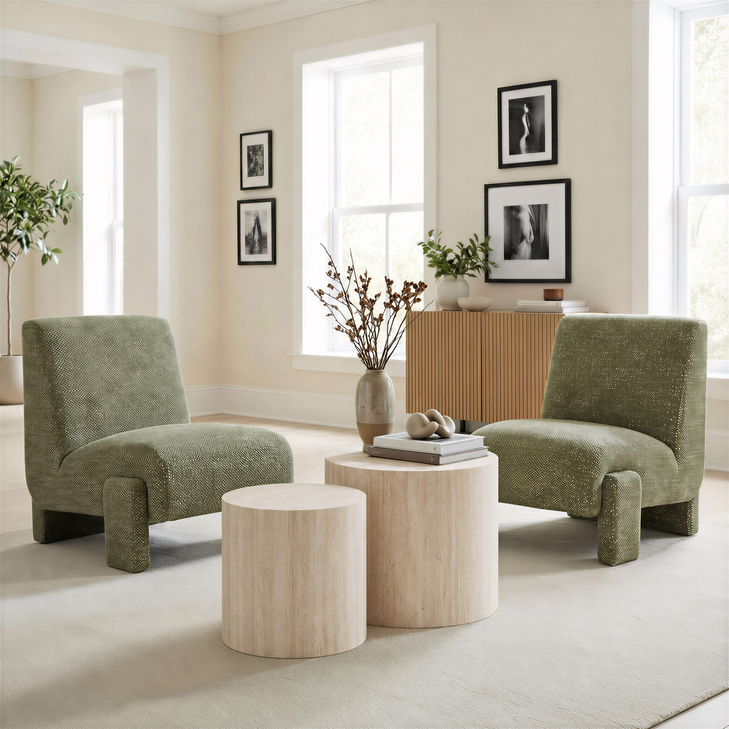 Orleen Checker Polyester Accent Chair