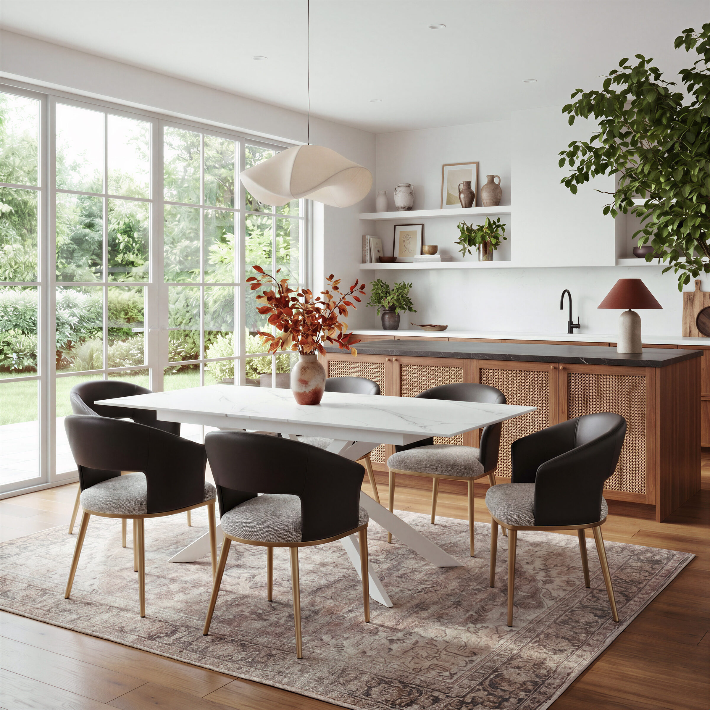 Edmond Polyester & Faux Leather Dining Chair