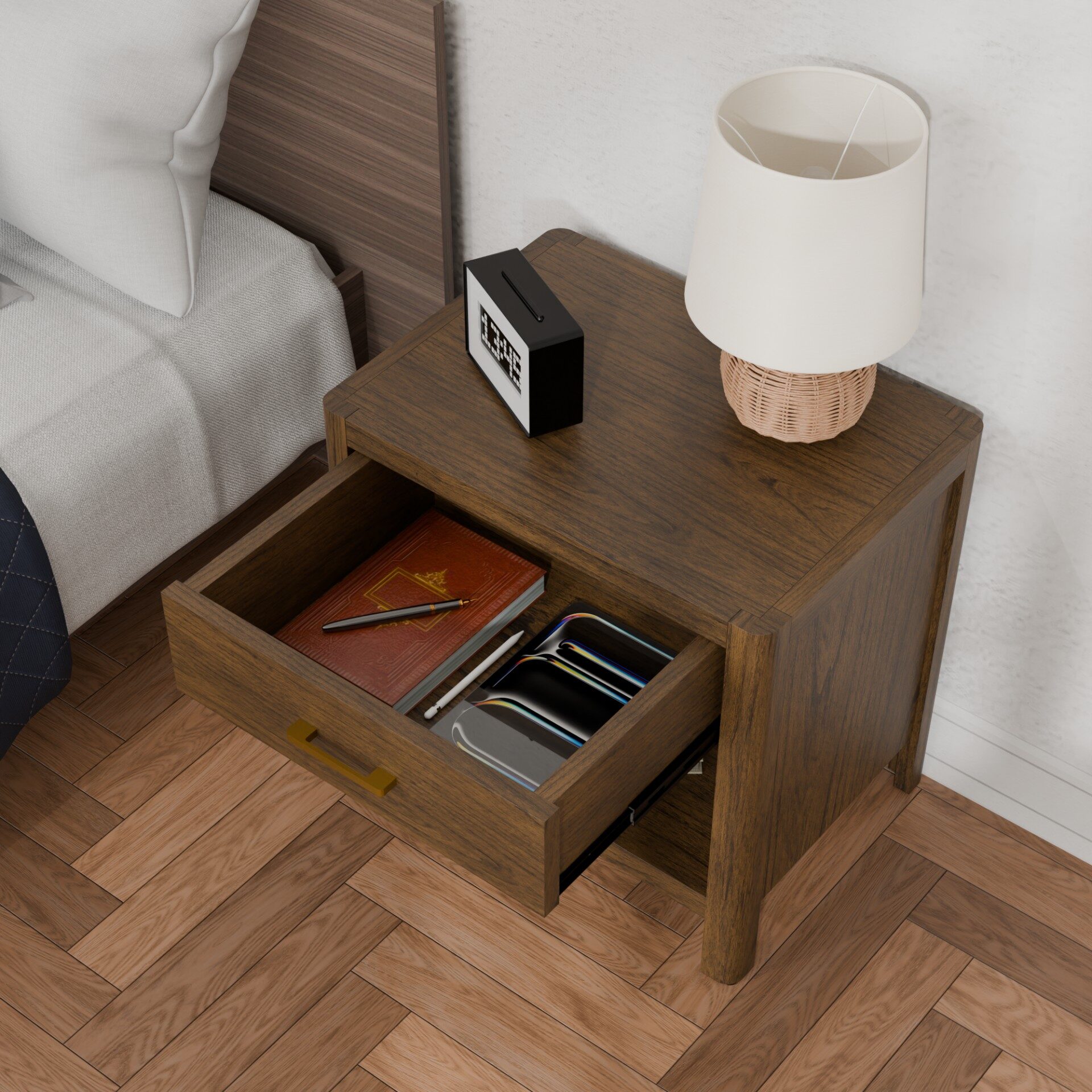 Trevin Wood Veneer Nighstand