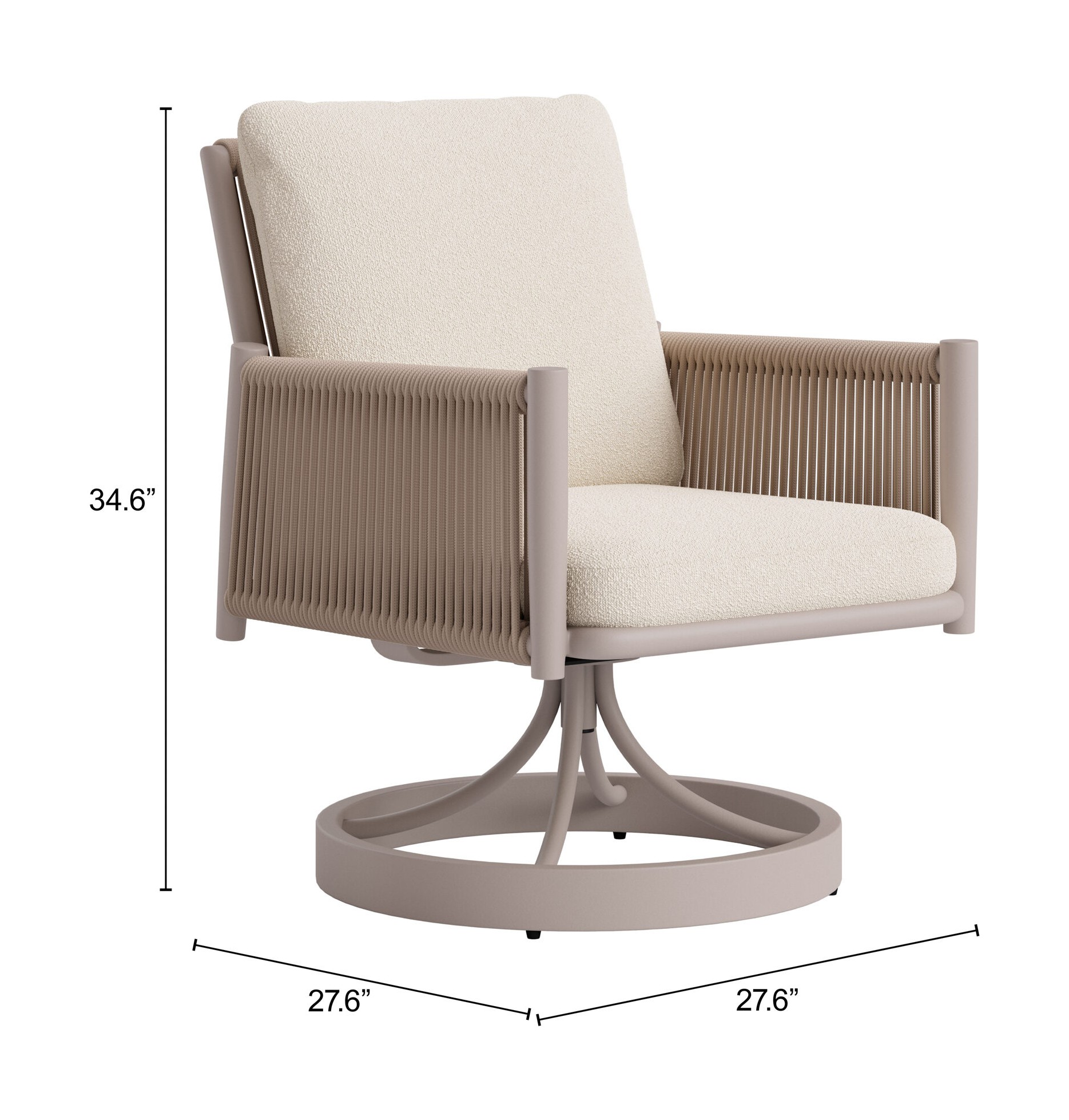 Rivan Outdoor Fabric Swivel Dining Chair