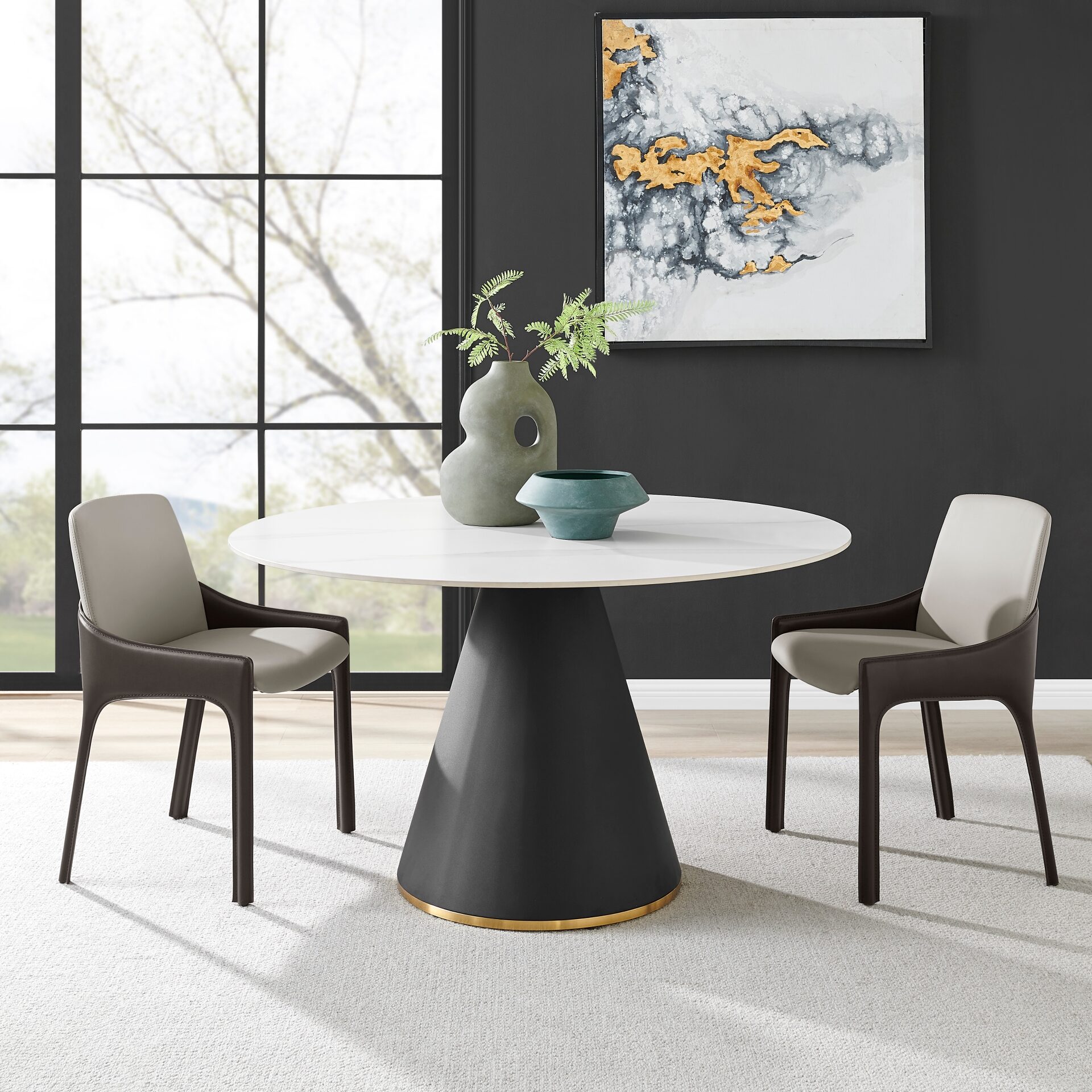 Geneva Ceramic Top 51-inch Round Dining Table