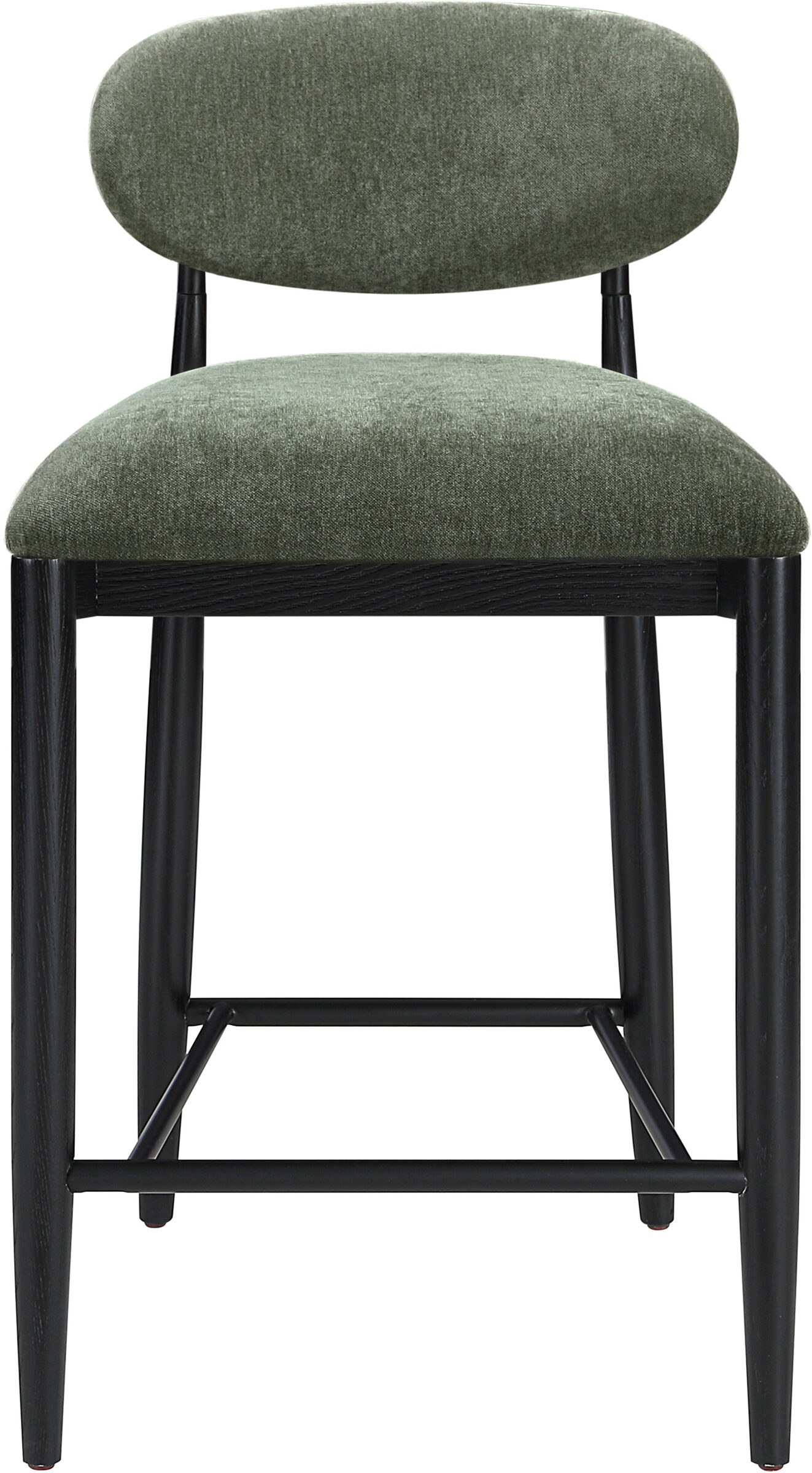 Riccio Polyester Counter Stool with Black Wood & Matte Black Iron Base