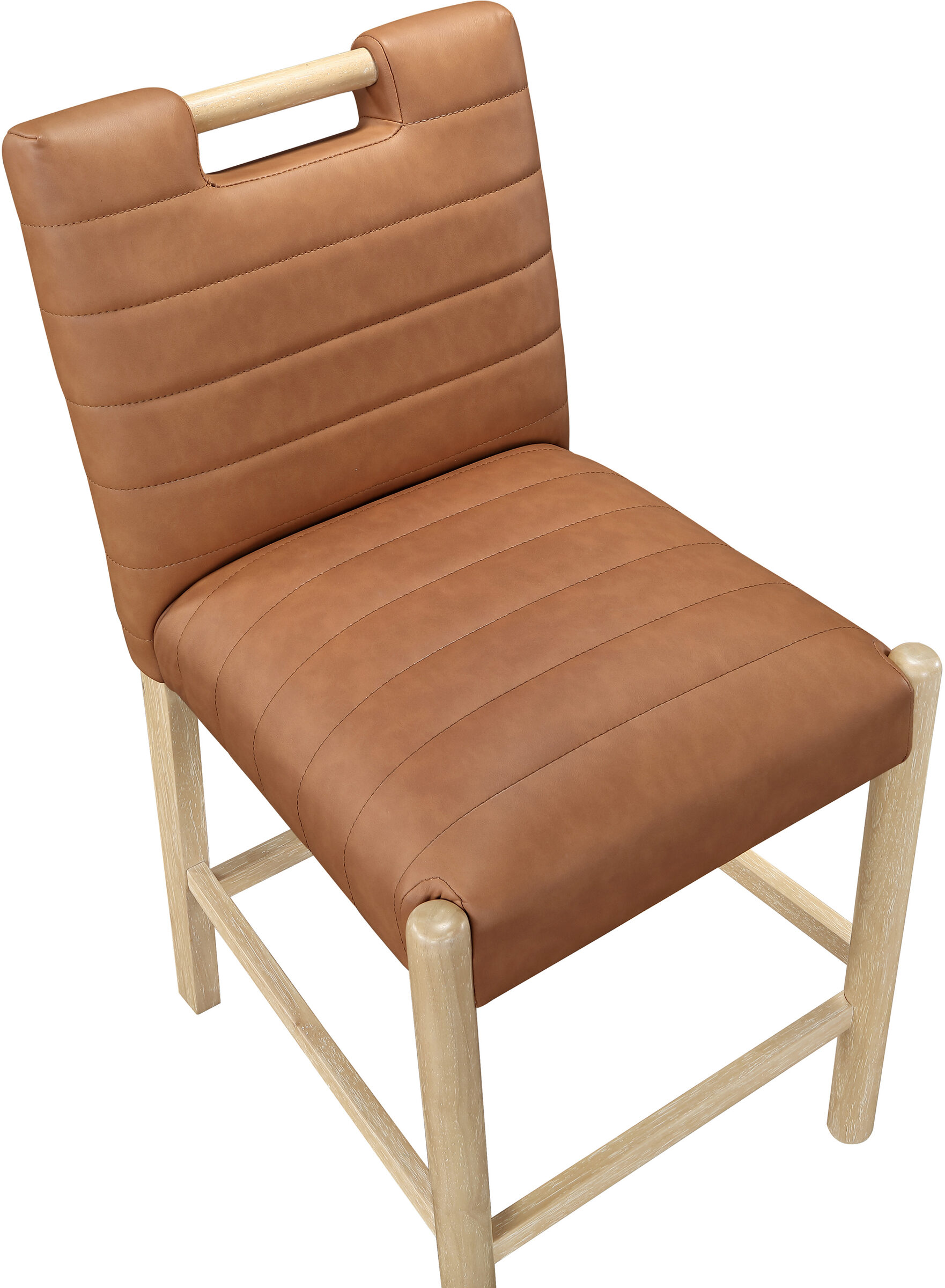 Aimee Vegan Leather Counter Stool with Natural Oak Wood Base