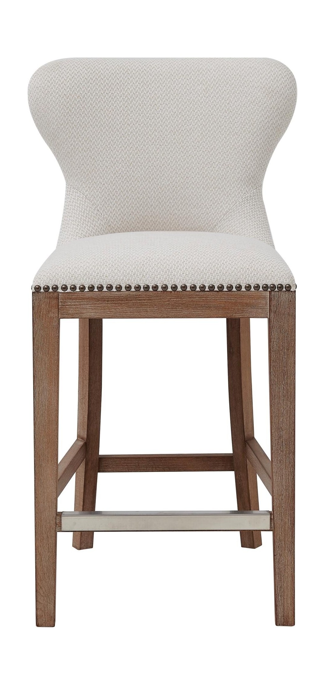 Dorsey Polyester Counter Stool with Drift Wood Legs