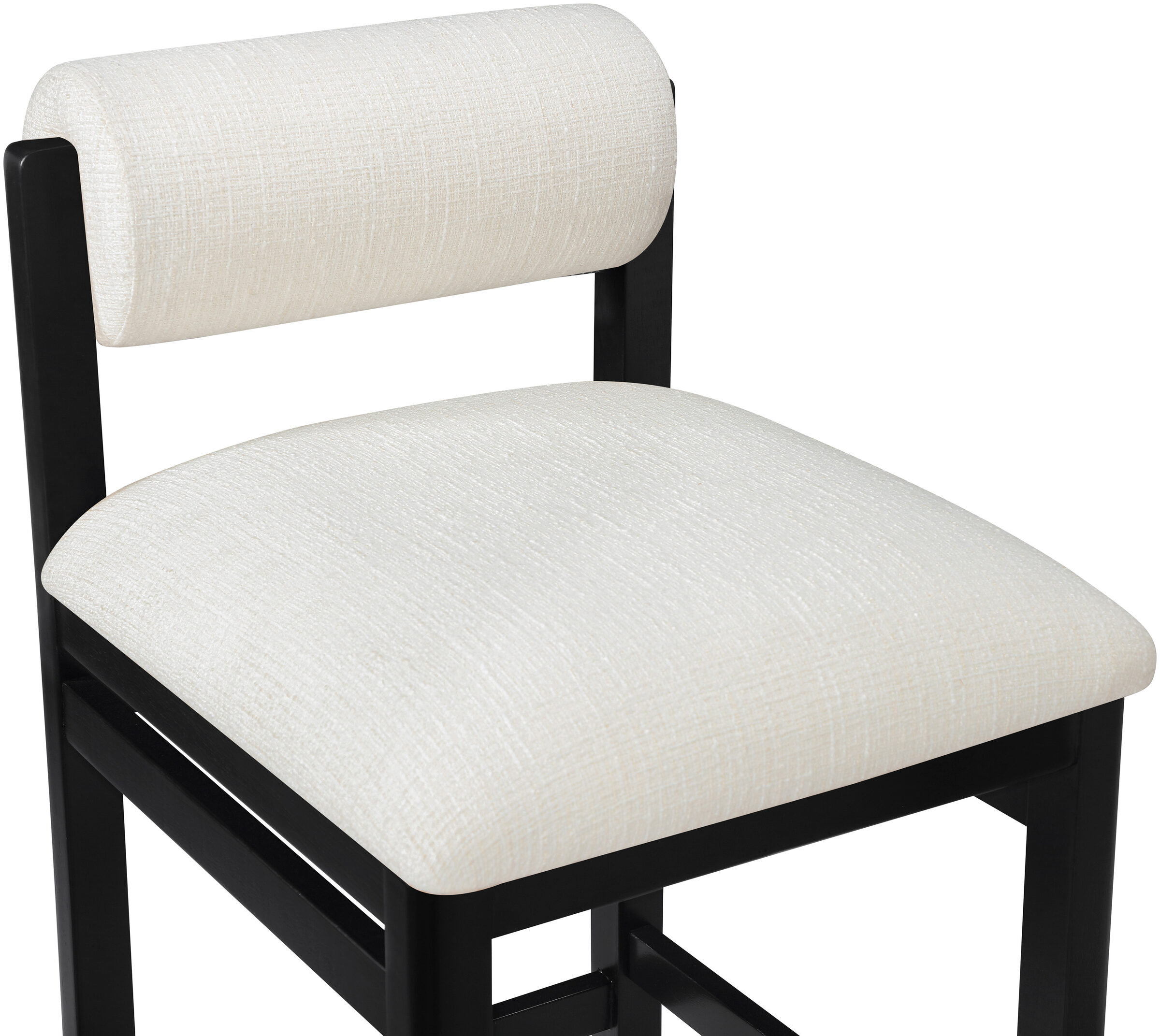Roundhill Linen Counter Stool with Black Wood Base