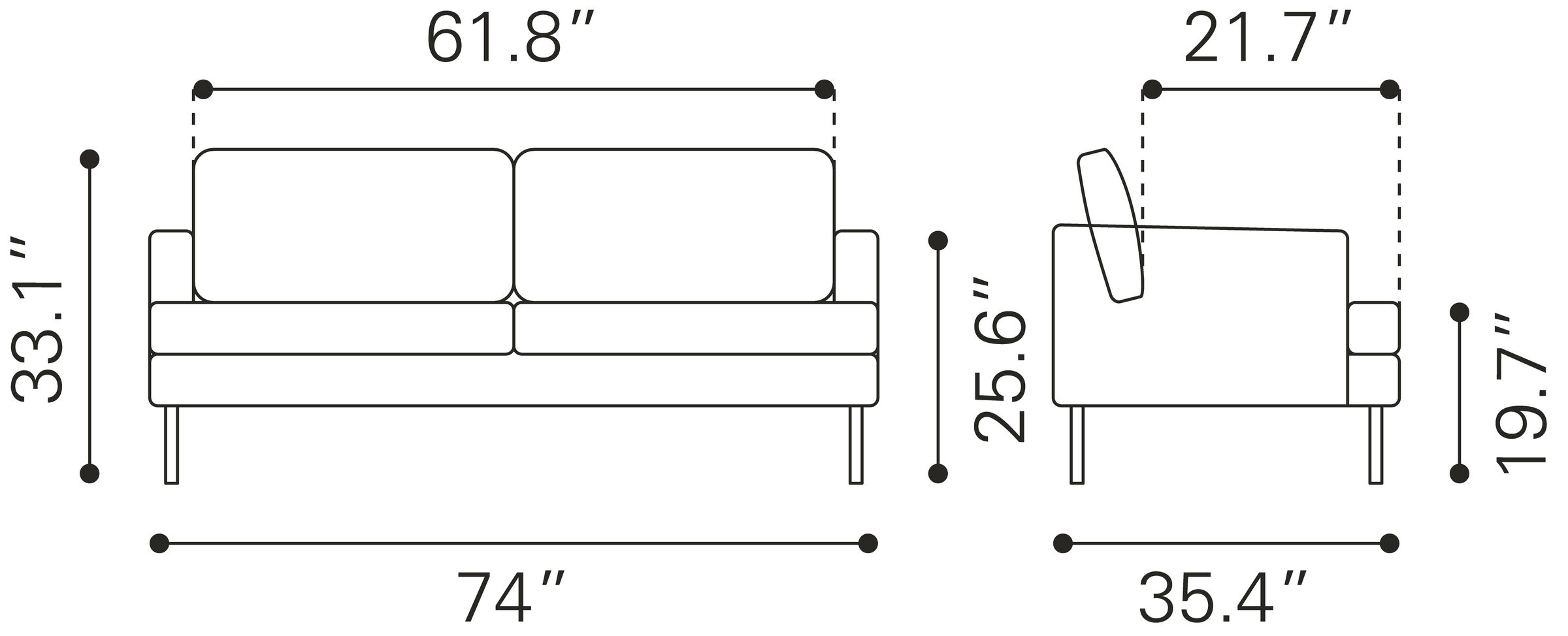 Decade Faux Leather Sofa