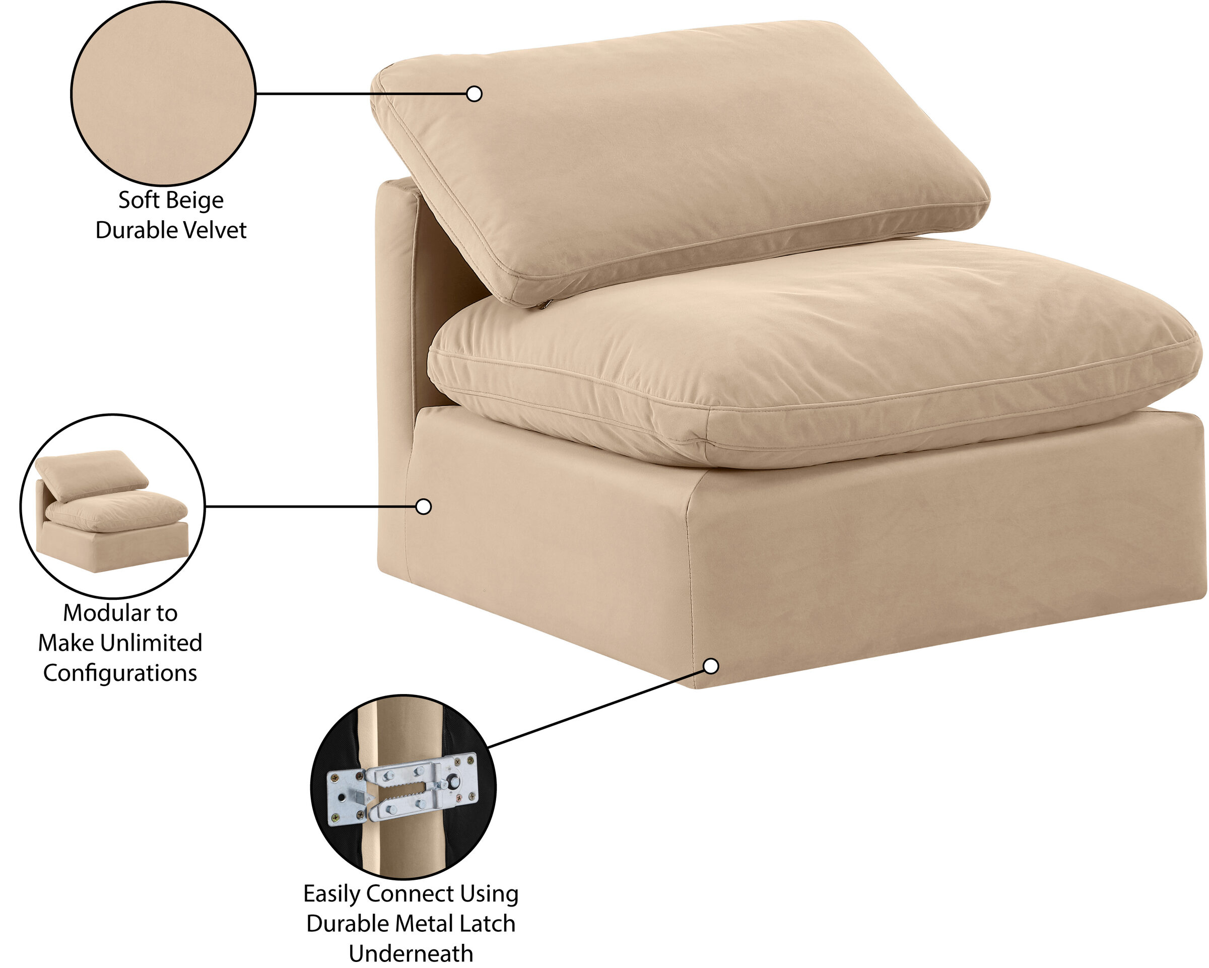 Indulge Velvet Armless Chair