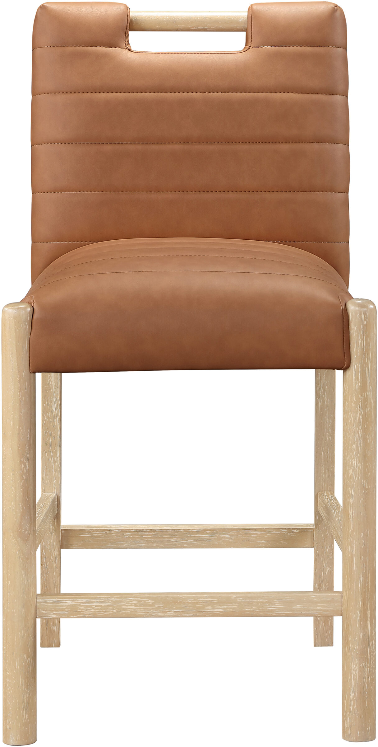 Aimee Vegan Leather Counter Stool with Natural Oak Wood Base