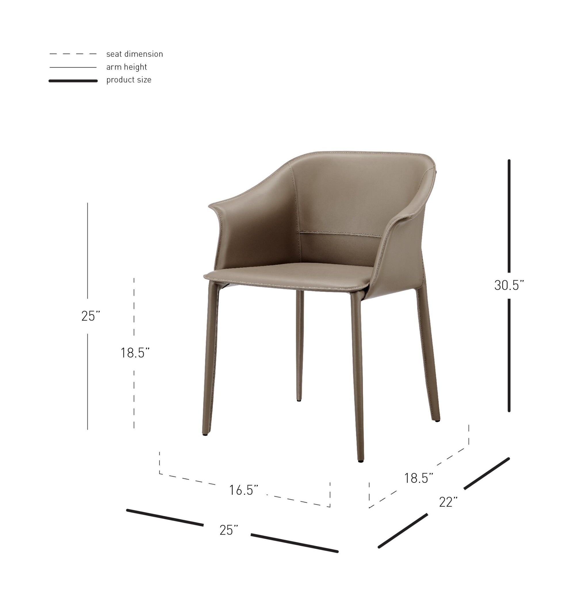 Callie Recycled Leather Dining Chair