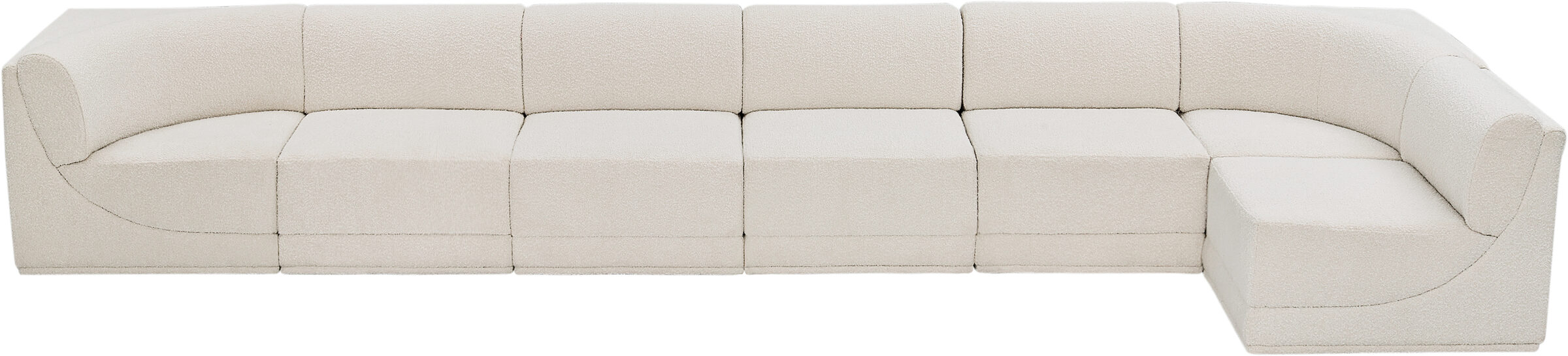 Ollie 188-inch Boucle 7-Piece Modular L-Shape Sectional
