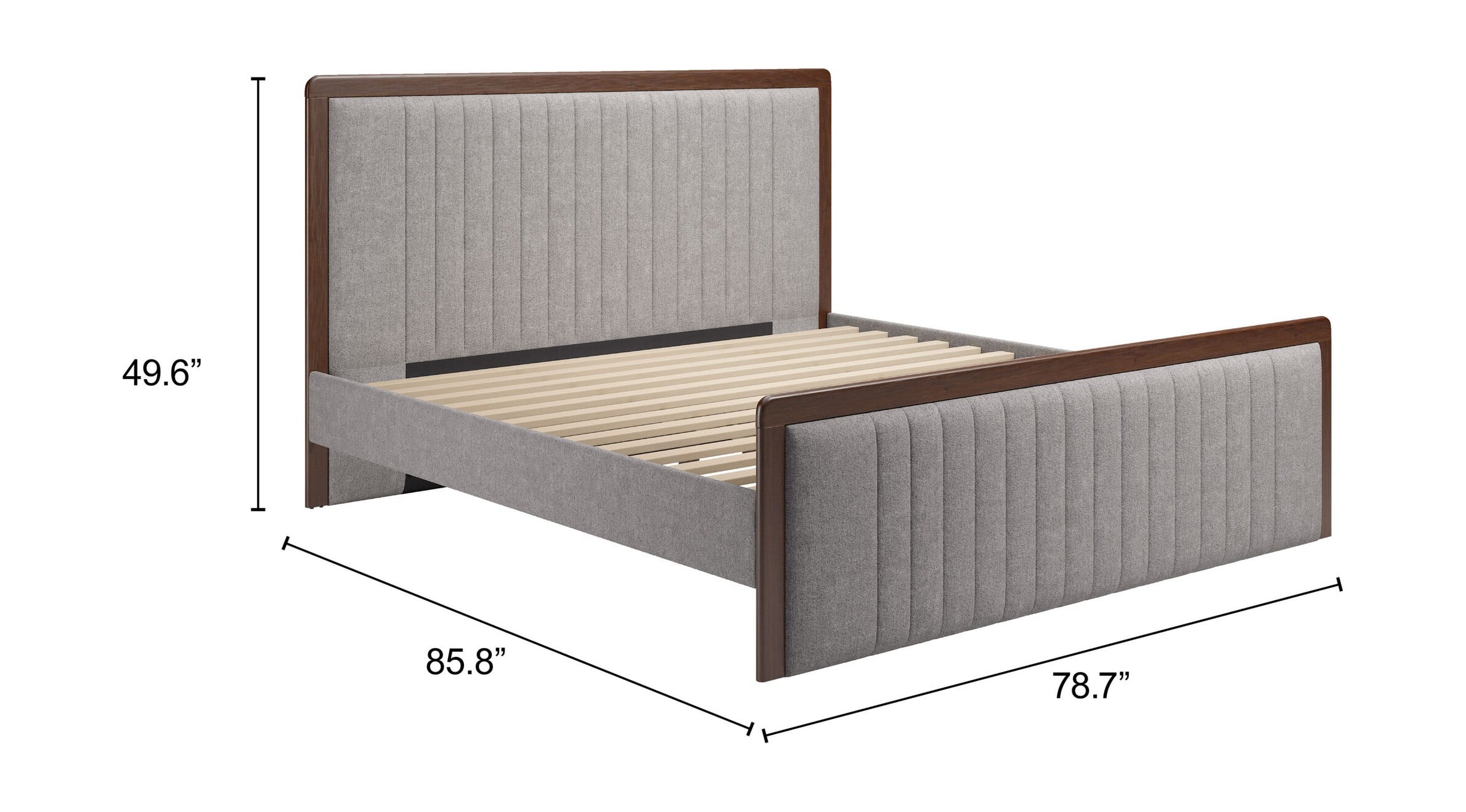 Somune King Size Bed with Fabric Upholstered Headboard