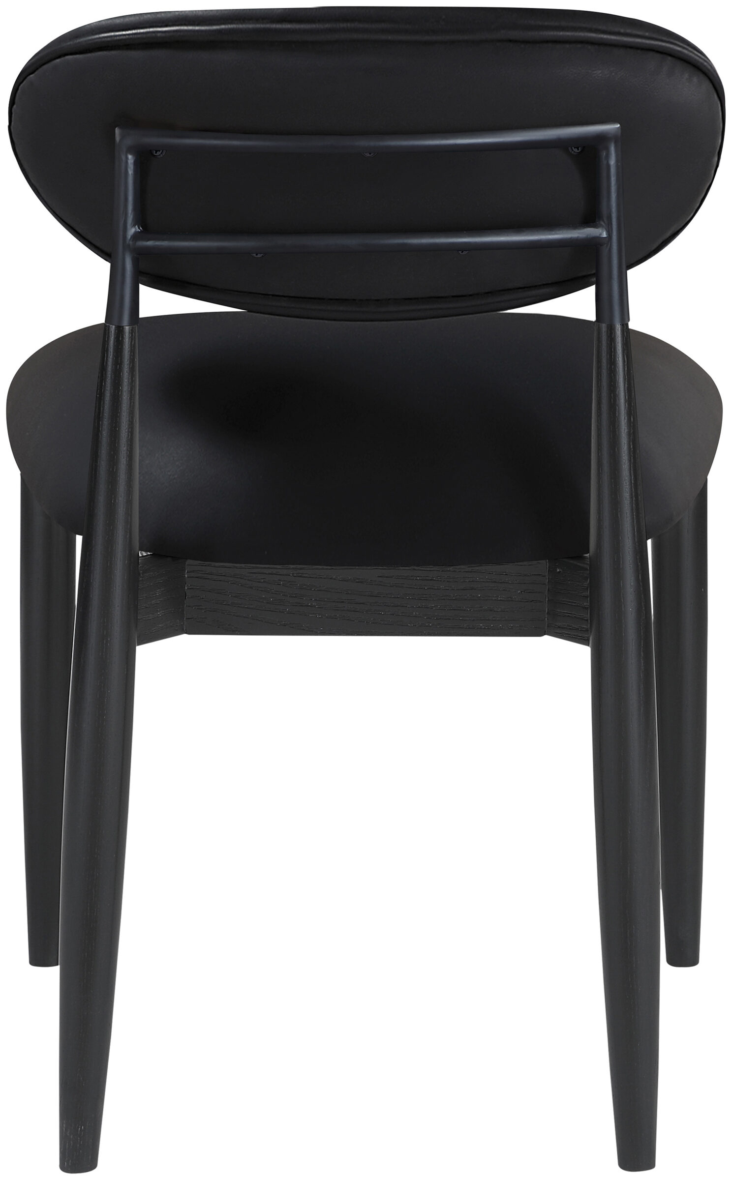Riccio Vegan Leather Side Chair with Black Wood & Matte Black Iron Base