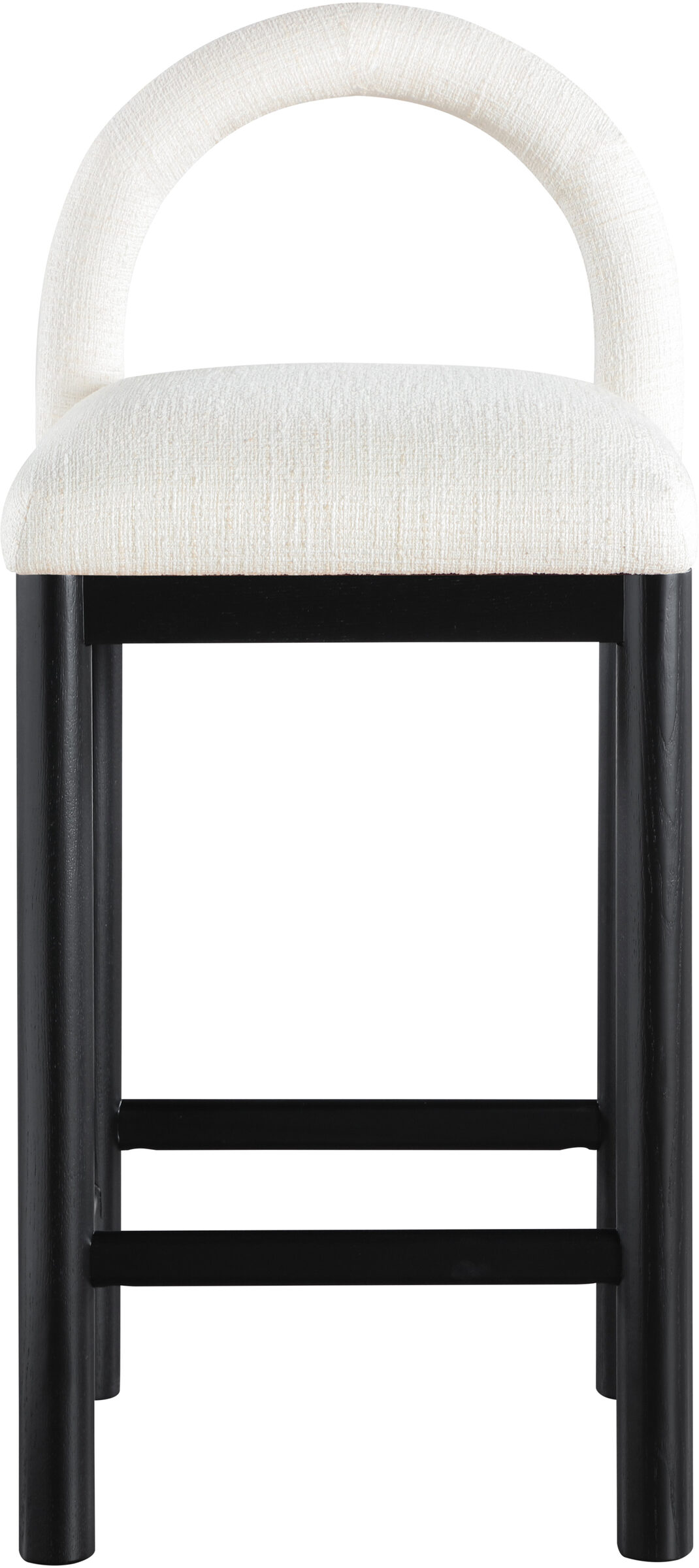 Conrad Linen Counter Stool with Black Wood Base