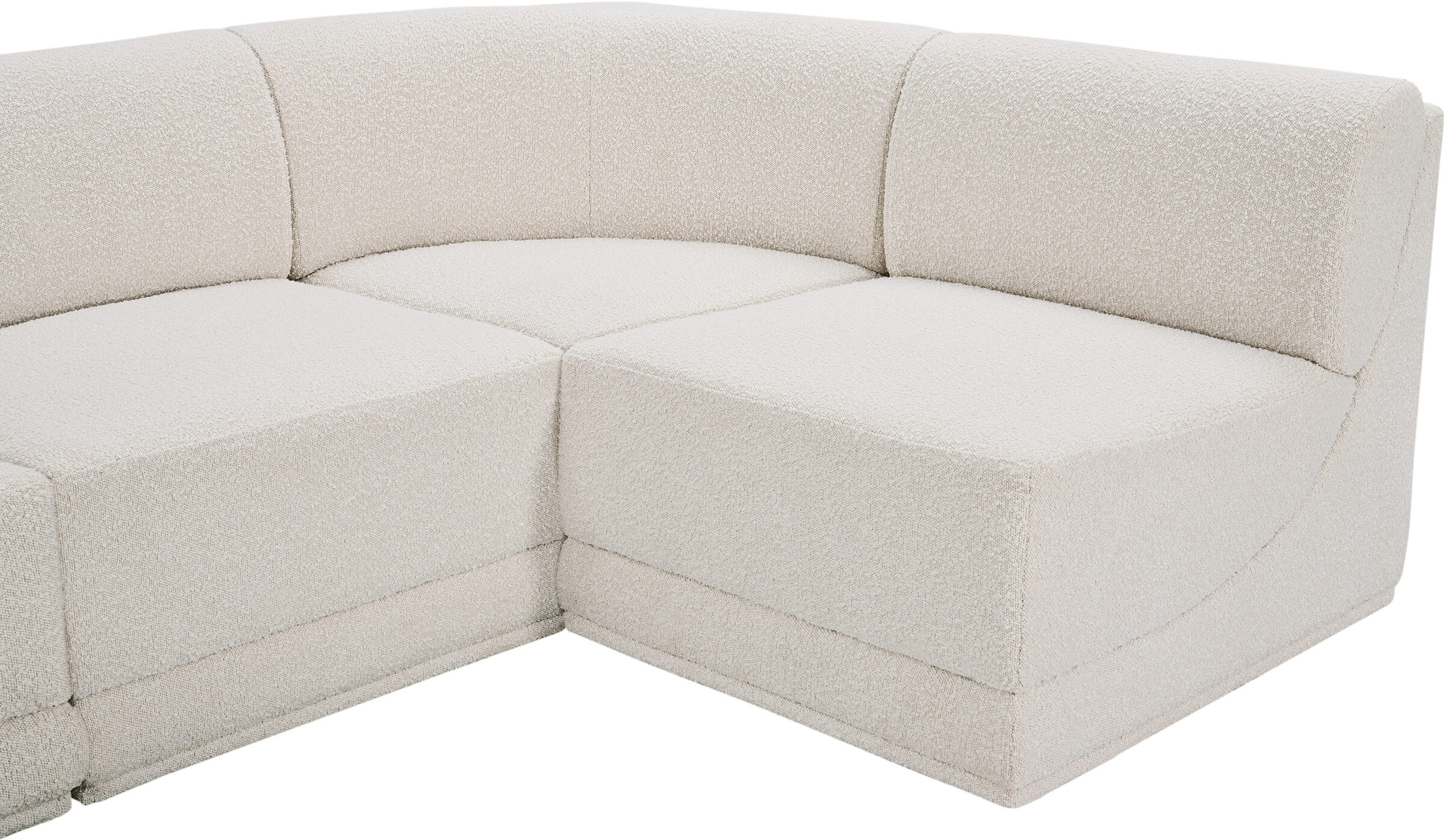 Ollie 128-inch Boucle 5-Piece Modular L-Shape Sectional