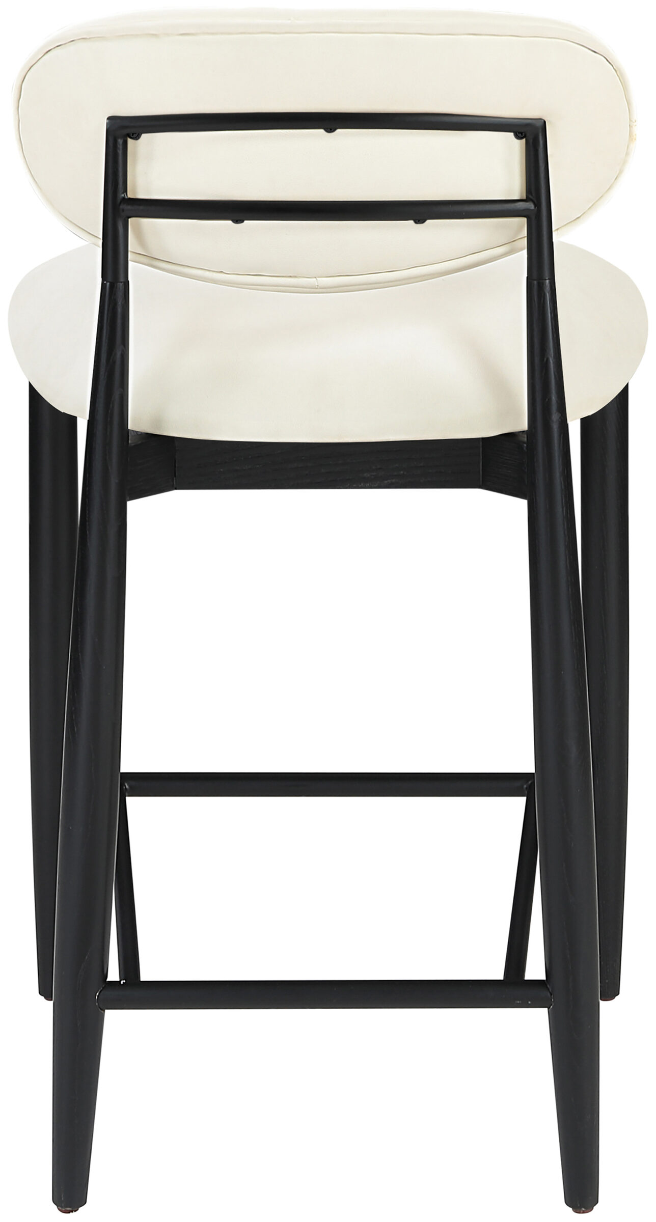 Riccio Vegan Leather Counter Stool with Black Wood & Matte Black Iron Base