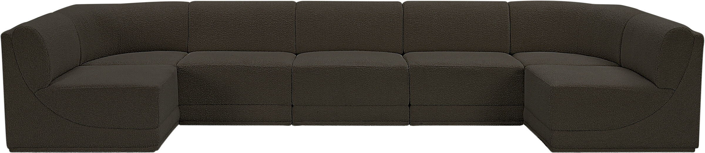 Ollie 158-inch Boucle 7-Piece Modular U-Shape Sectional